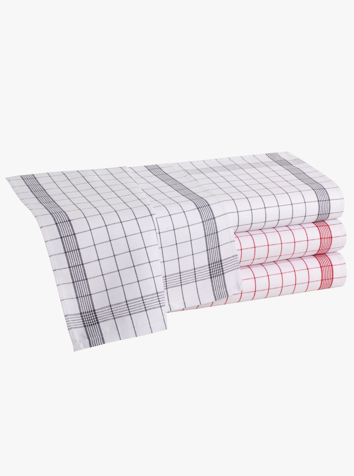 Geschirrtücher - rot-kariert + anthrazit-kariert