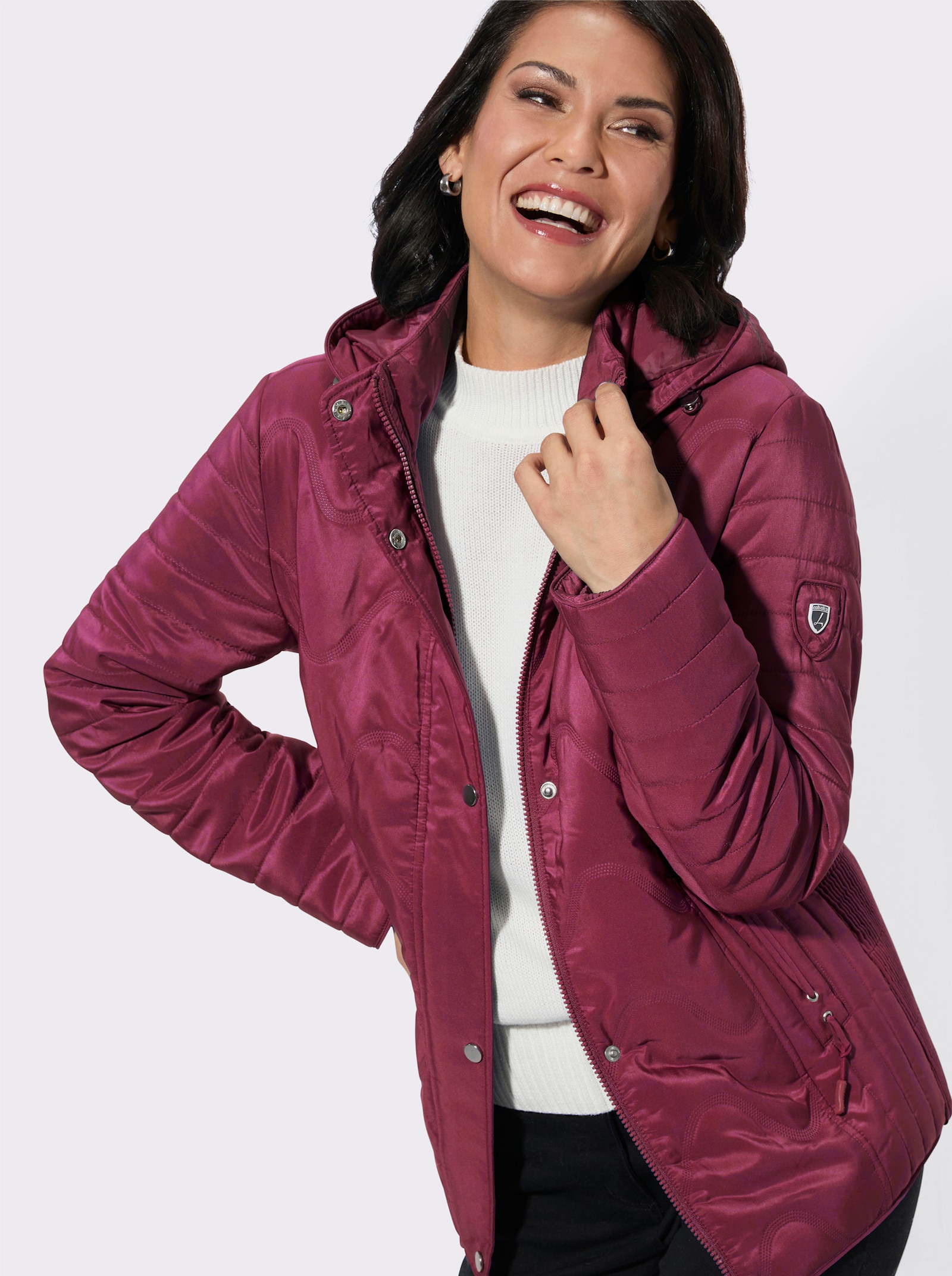 Steppjacke mit Windstopper - bordeaux