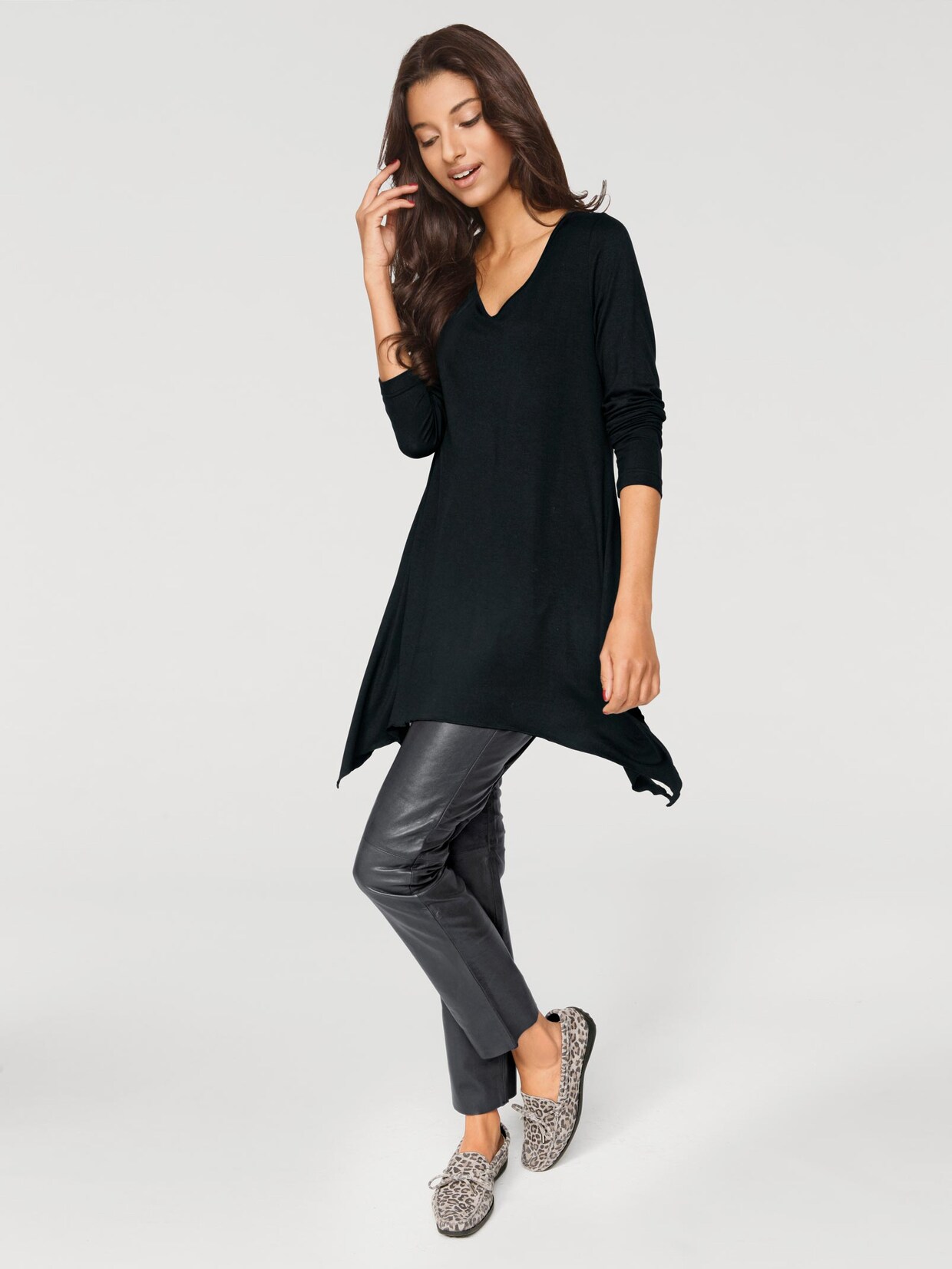 Rick Cardona Lang shirt - zwart