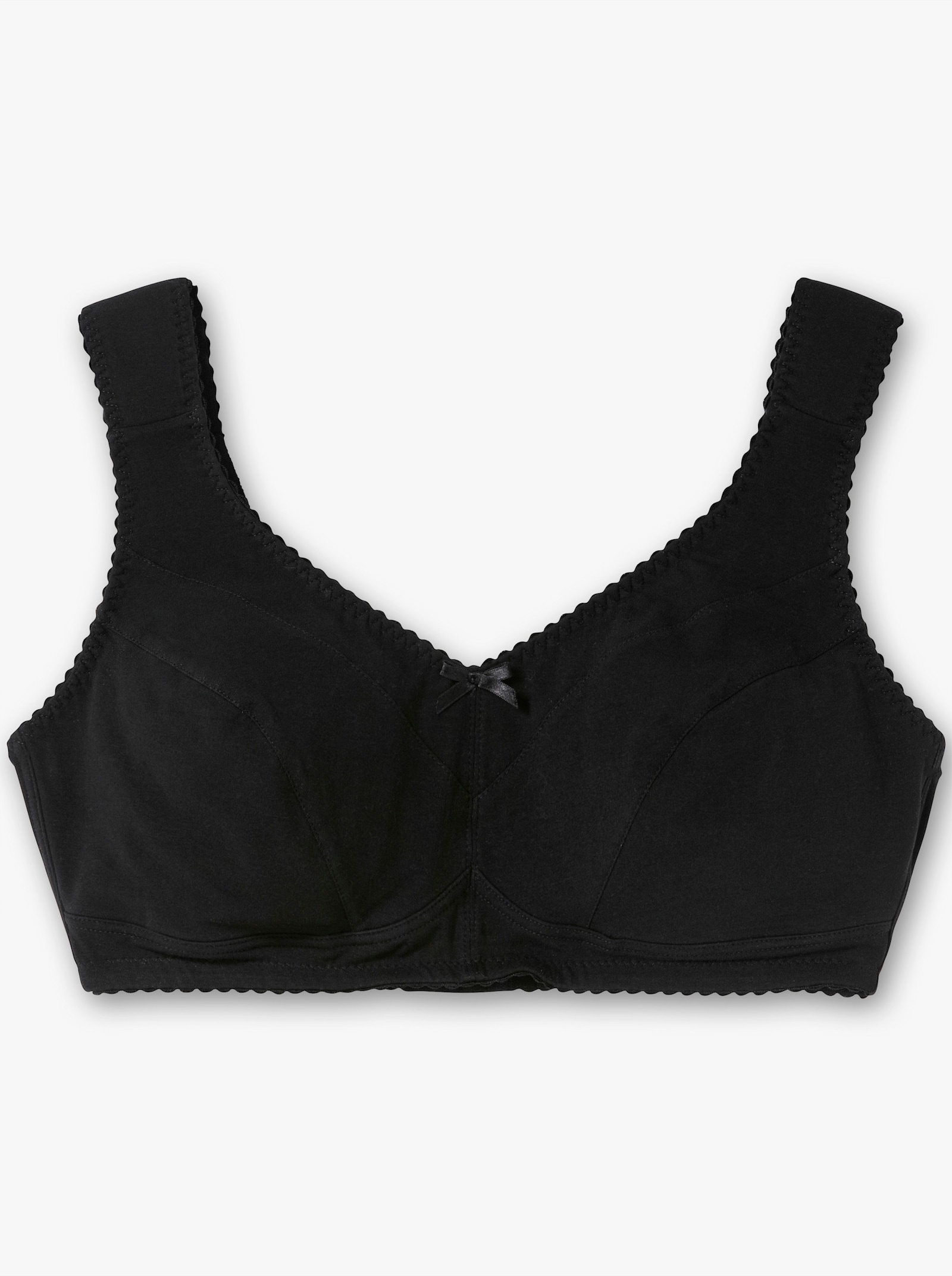 sheego Entlastungs-BH ohne Bügel mit breiten Trägern - schwarz