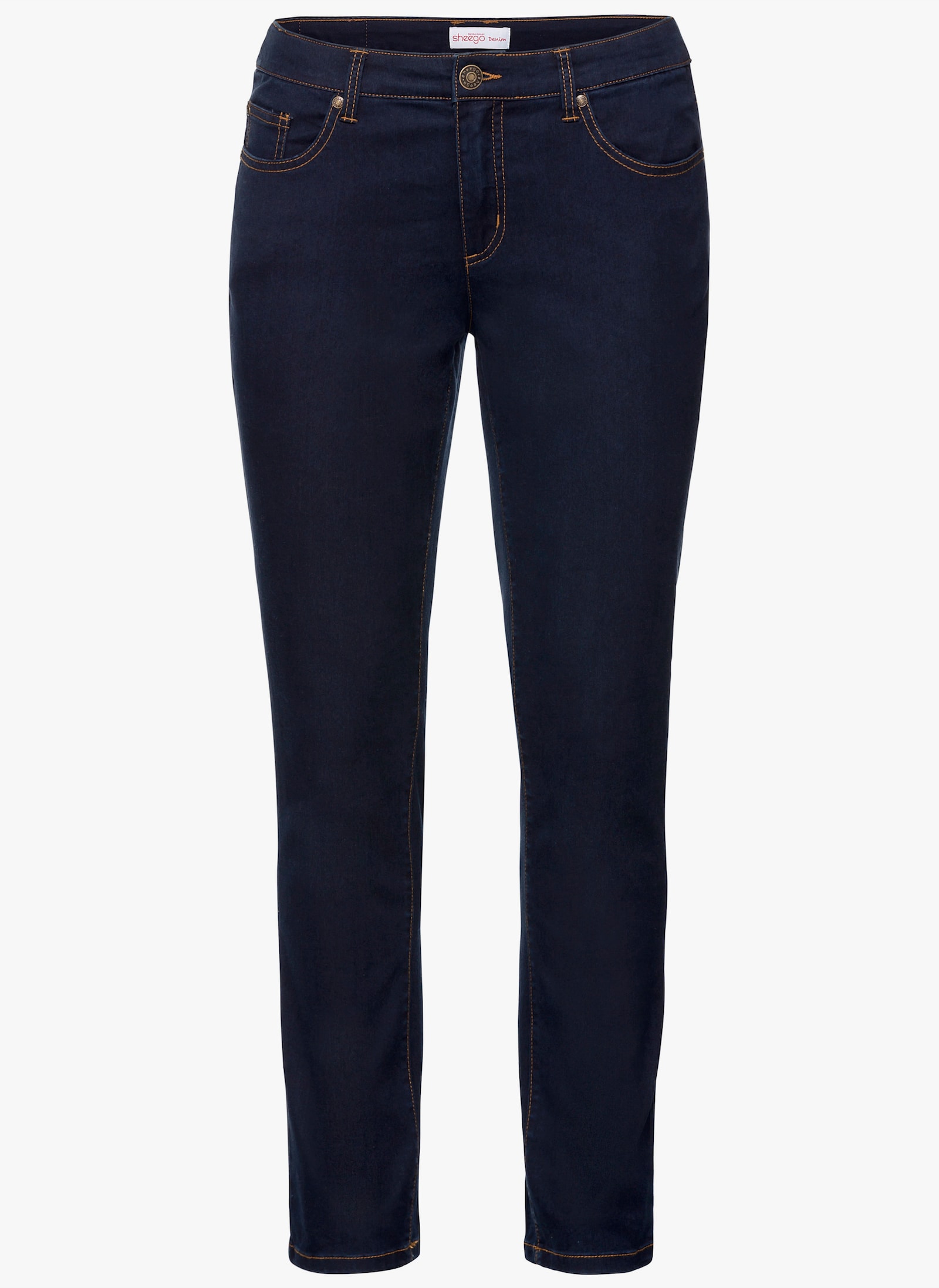 sheego 5-Pocket-Jeans in schmaler Beinform - blue black denim