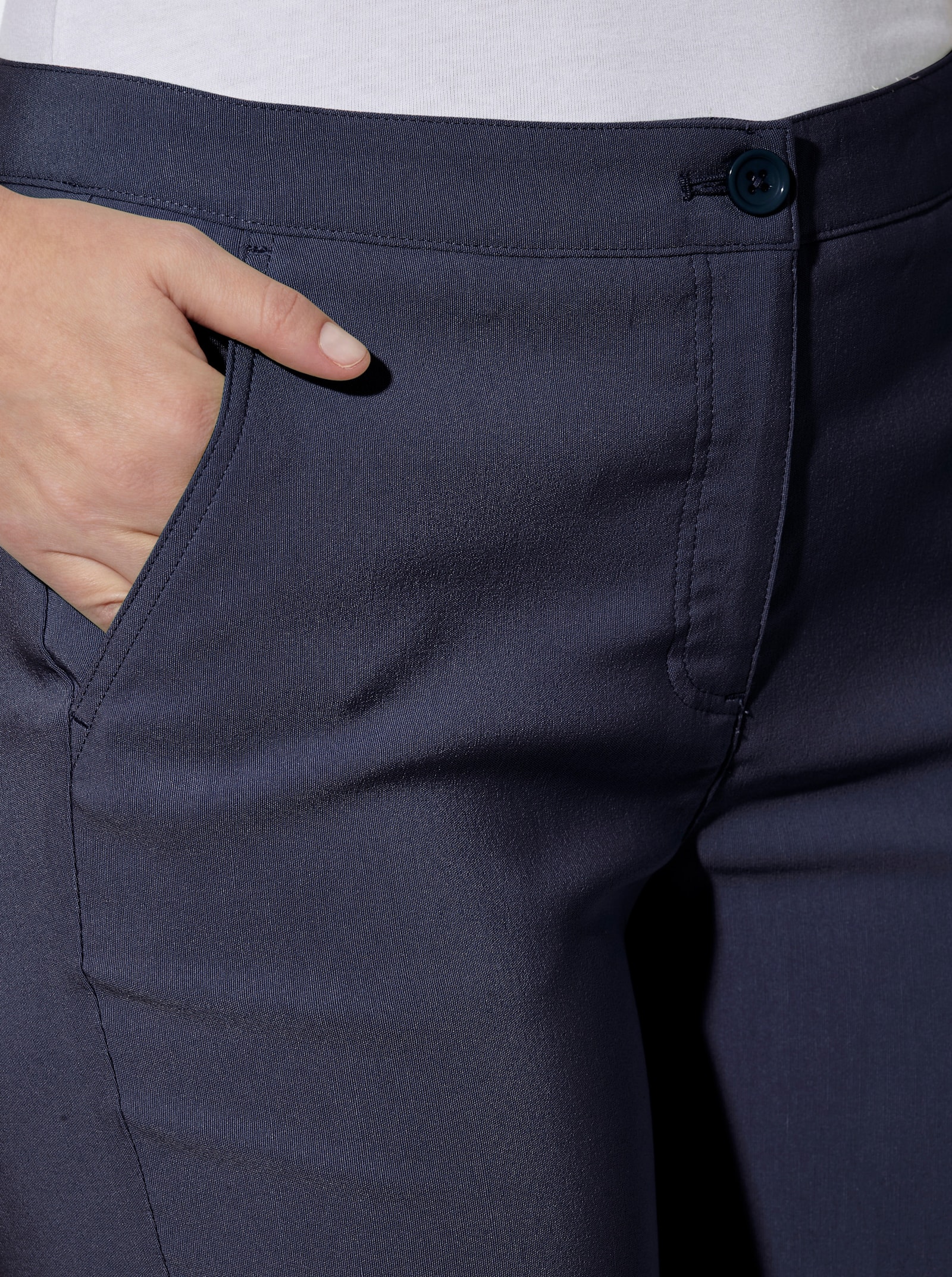 7/8-broek met ritssluitingen aan de zoom - marine