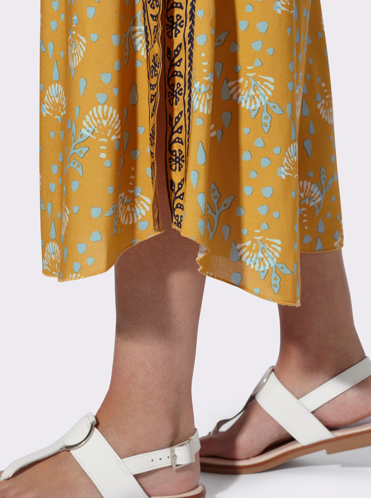 heine Pantalon - ocre-écru imprimé