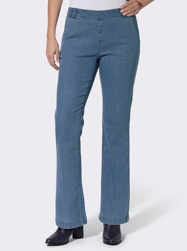 Jeans mit seitlichen Reißverschlüssen - blue-bleached
