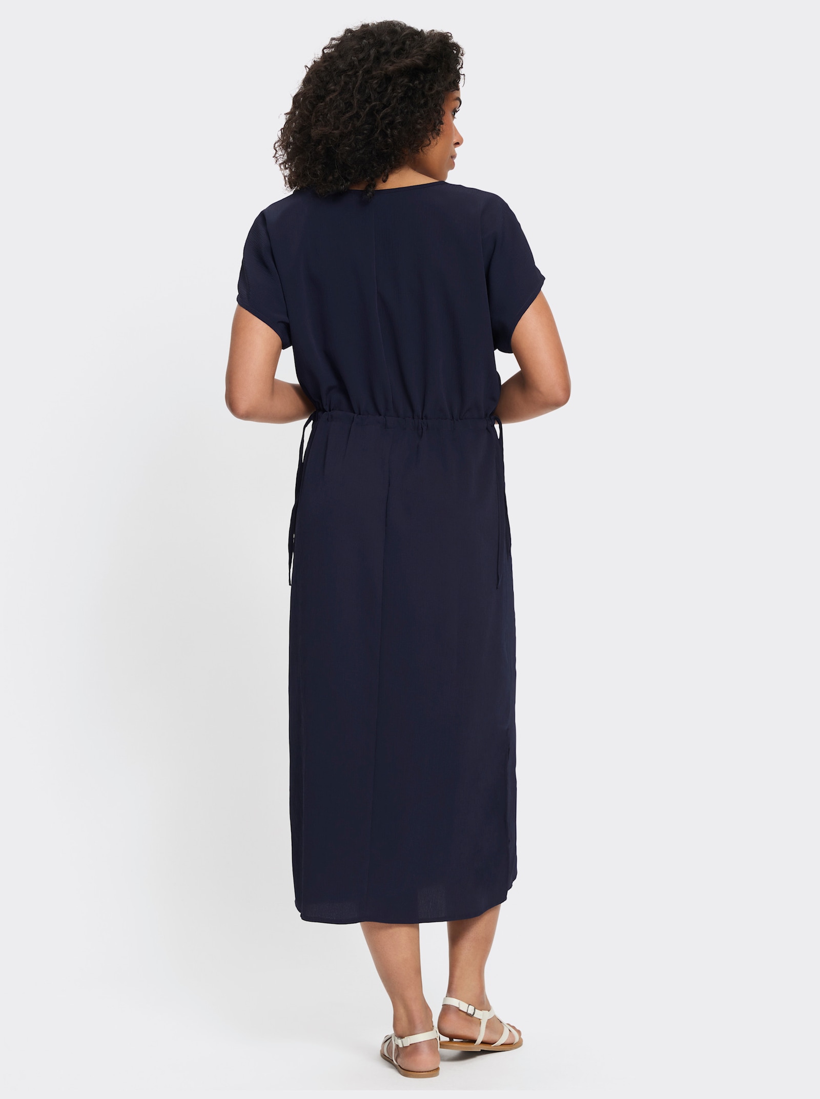 Sommerkleid mit Tunnelzug in der Taille - marine