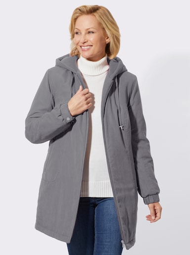 Kapuzenjacke in Micro-Moss-Qualität - grau