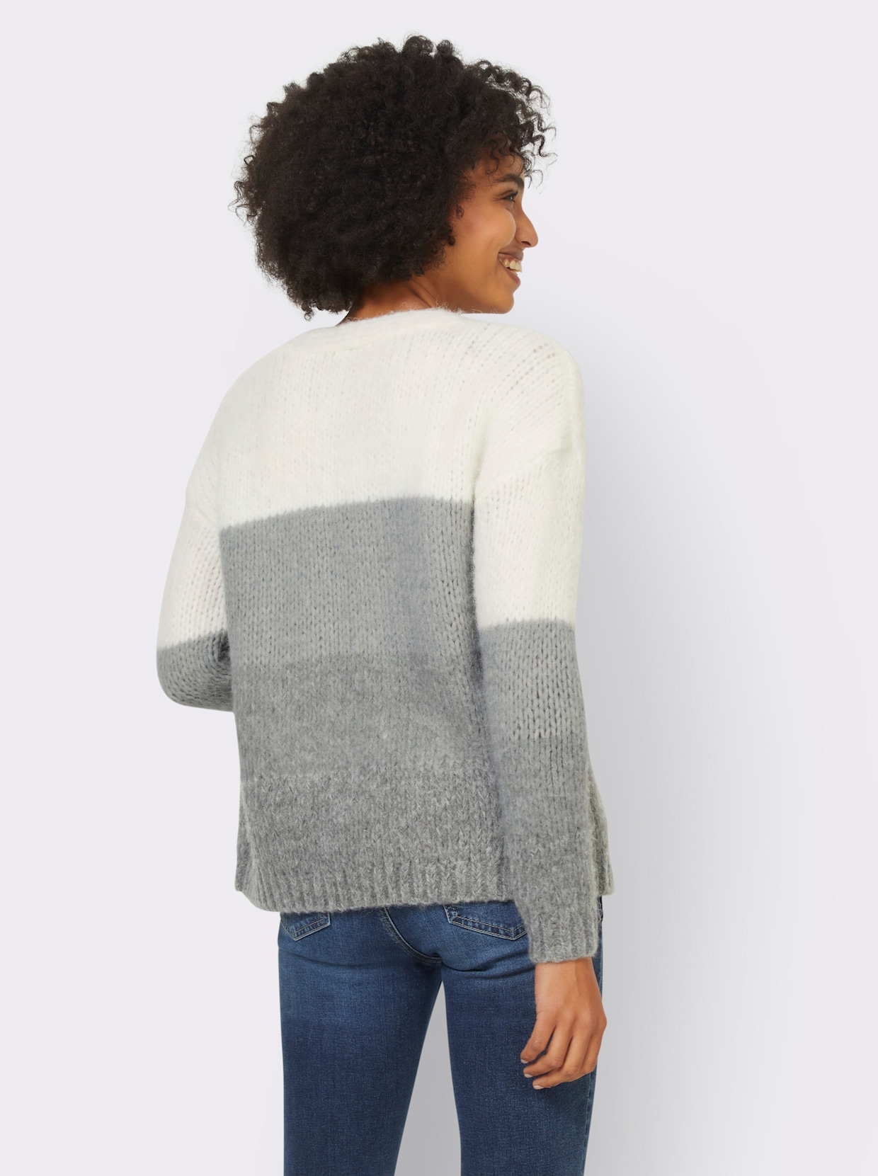 heine Cardigan - ecru-grau-meliert