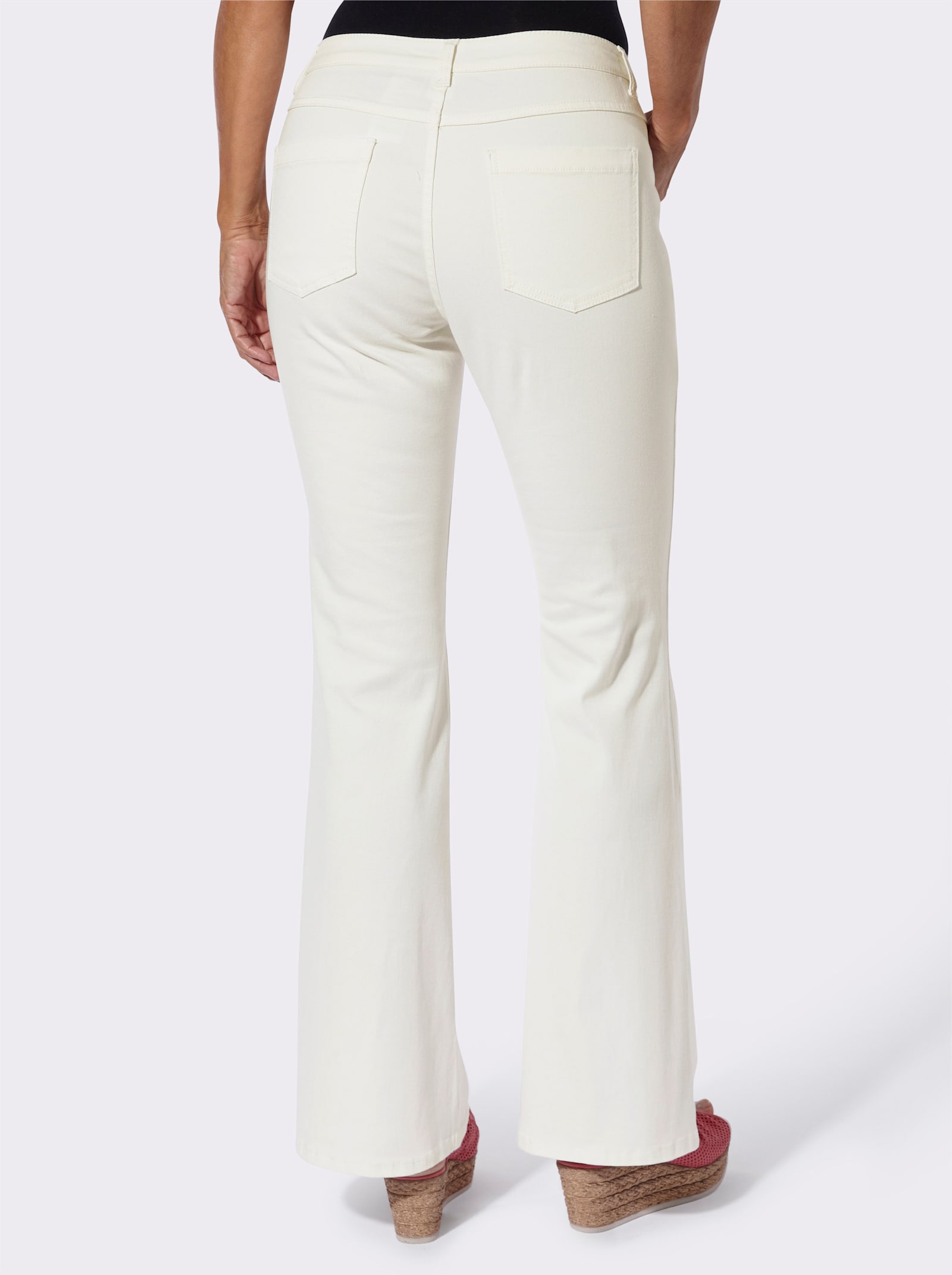 Schlagjeans in 5-Pocket-Form - weiß