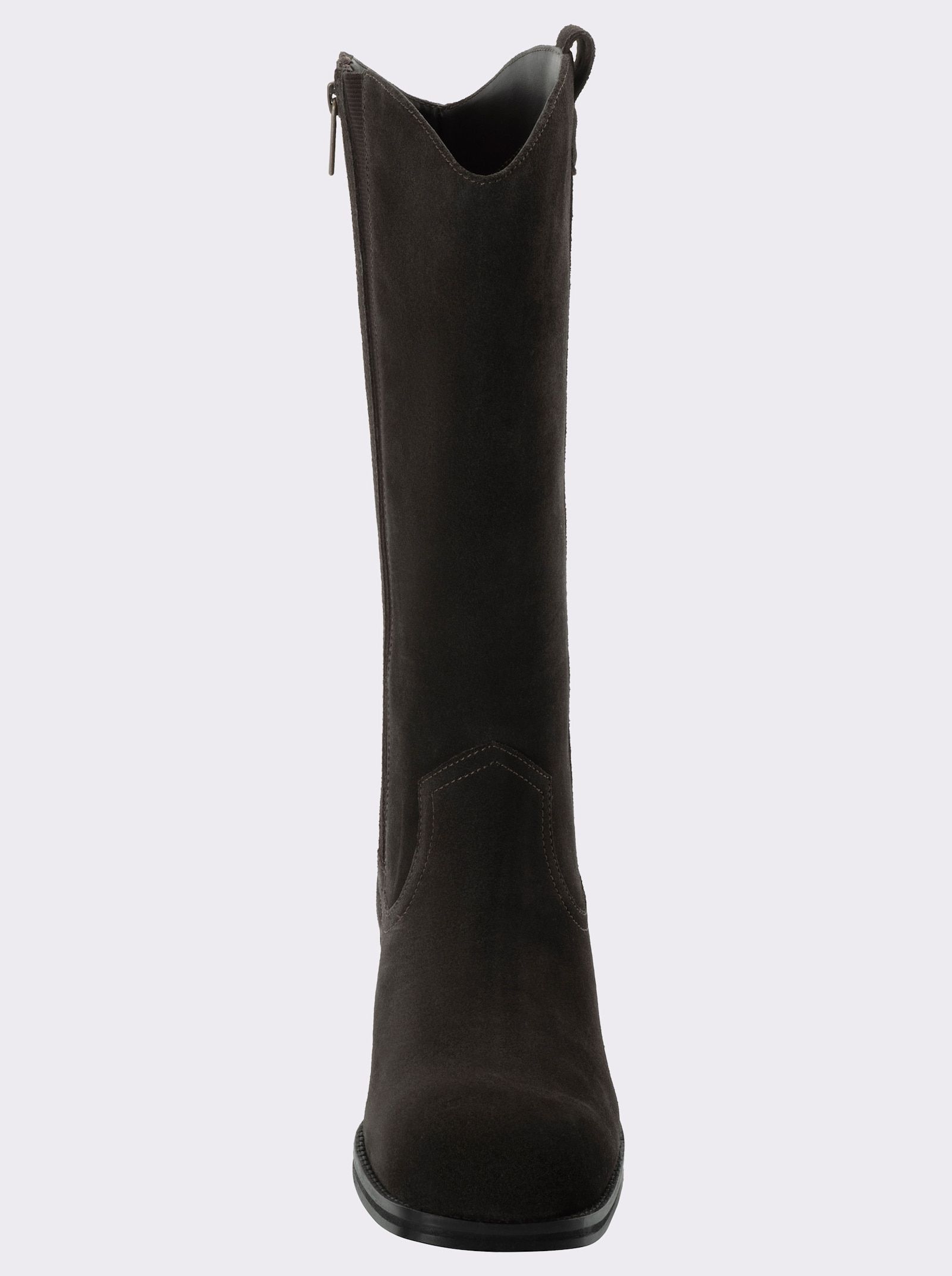 sheego Weitschaftstiefel im Cowboy-Look - schoko