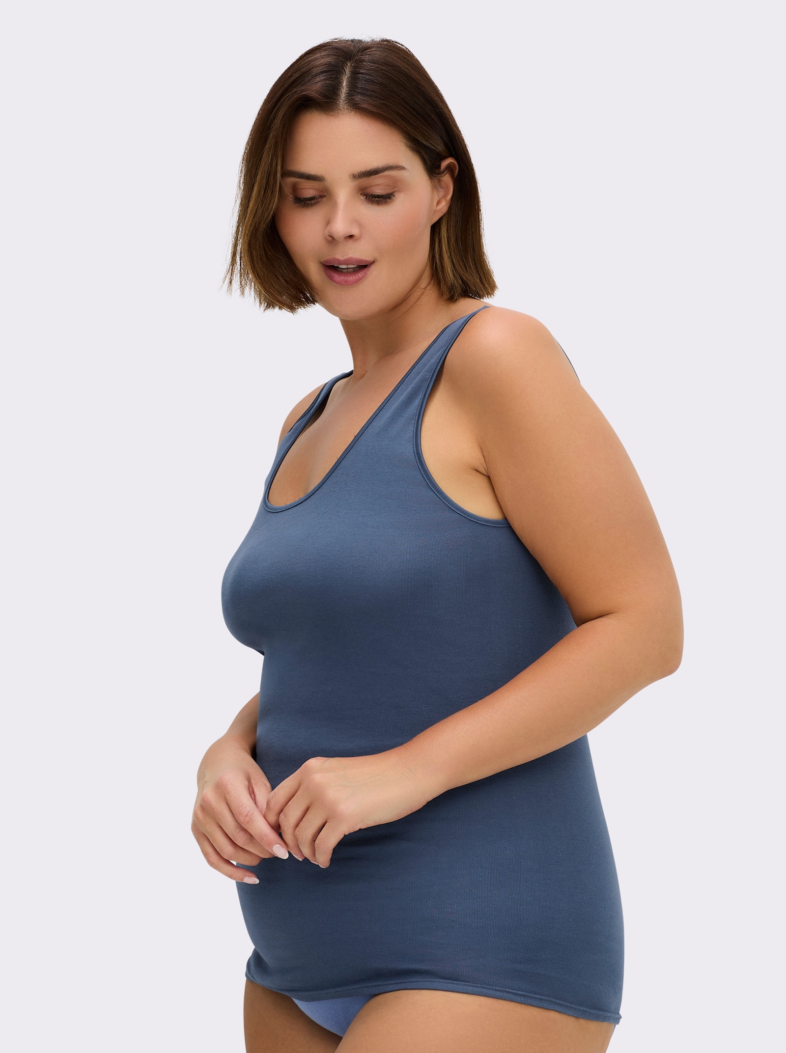 Nina von C. Achselhemd im Doppelpack - mittelblau