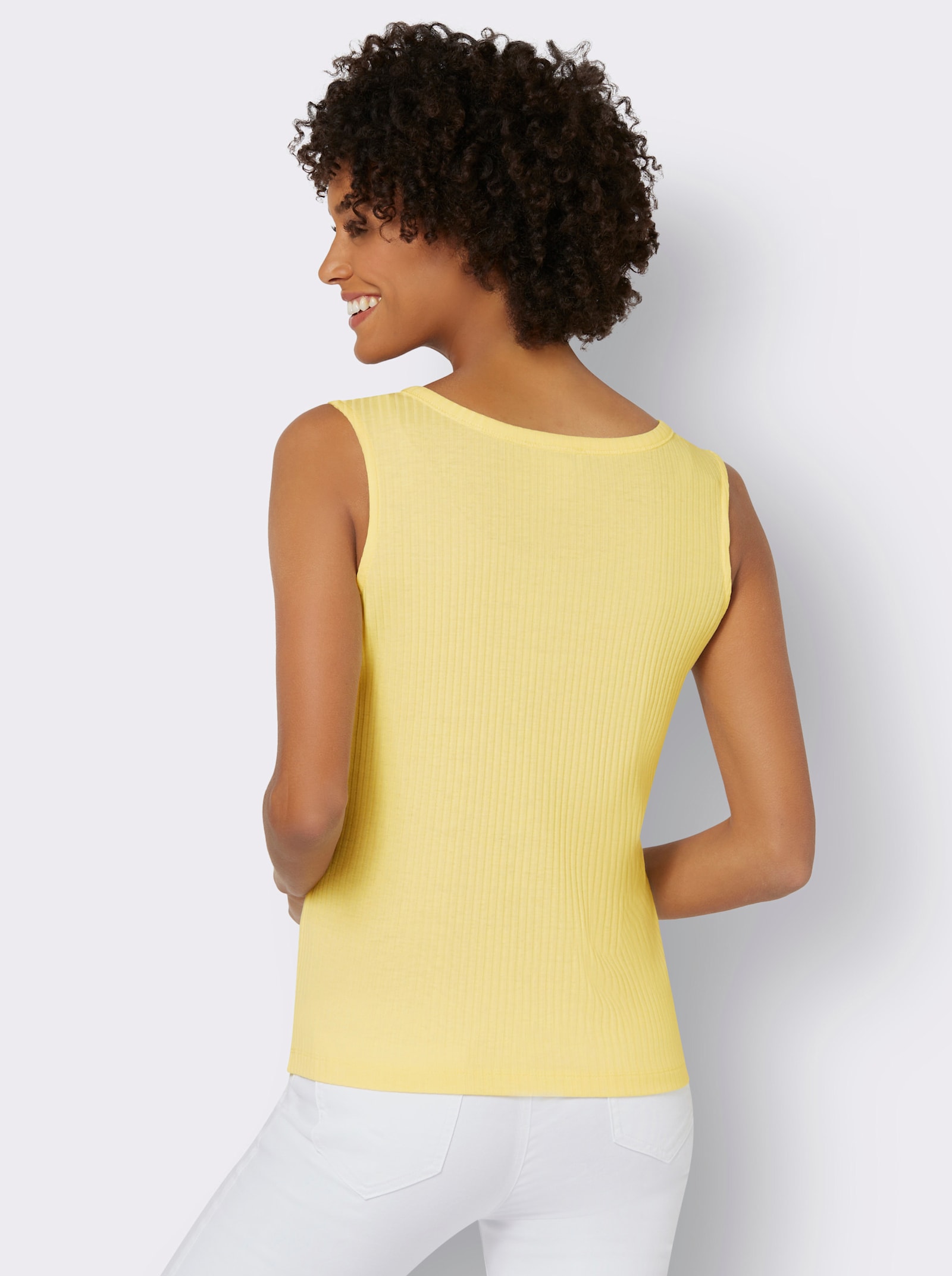 Shirttop in Ripp-Qualität - zitrone