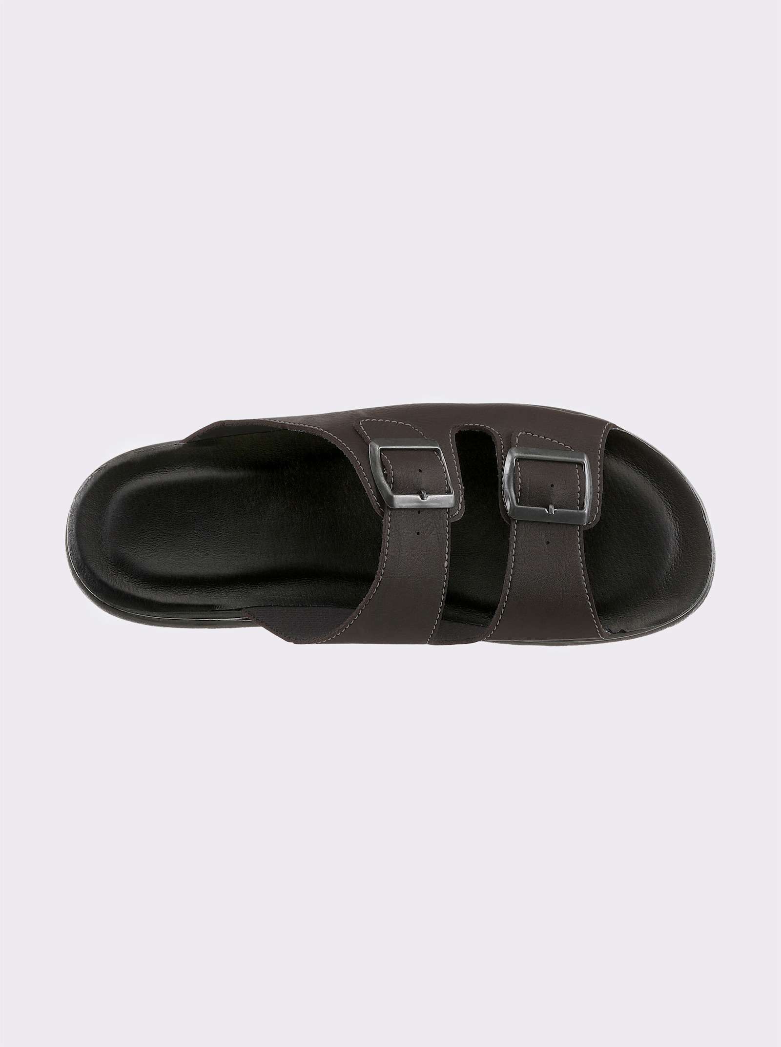 airsoft modern+ Pantolette aus Lederimitat, weich gepolstert - schoko