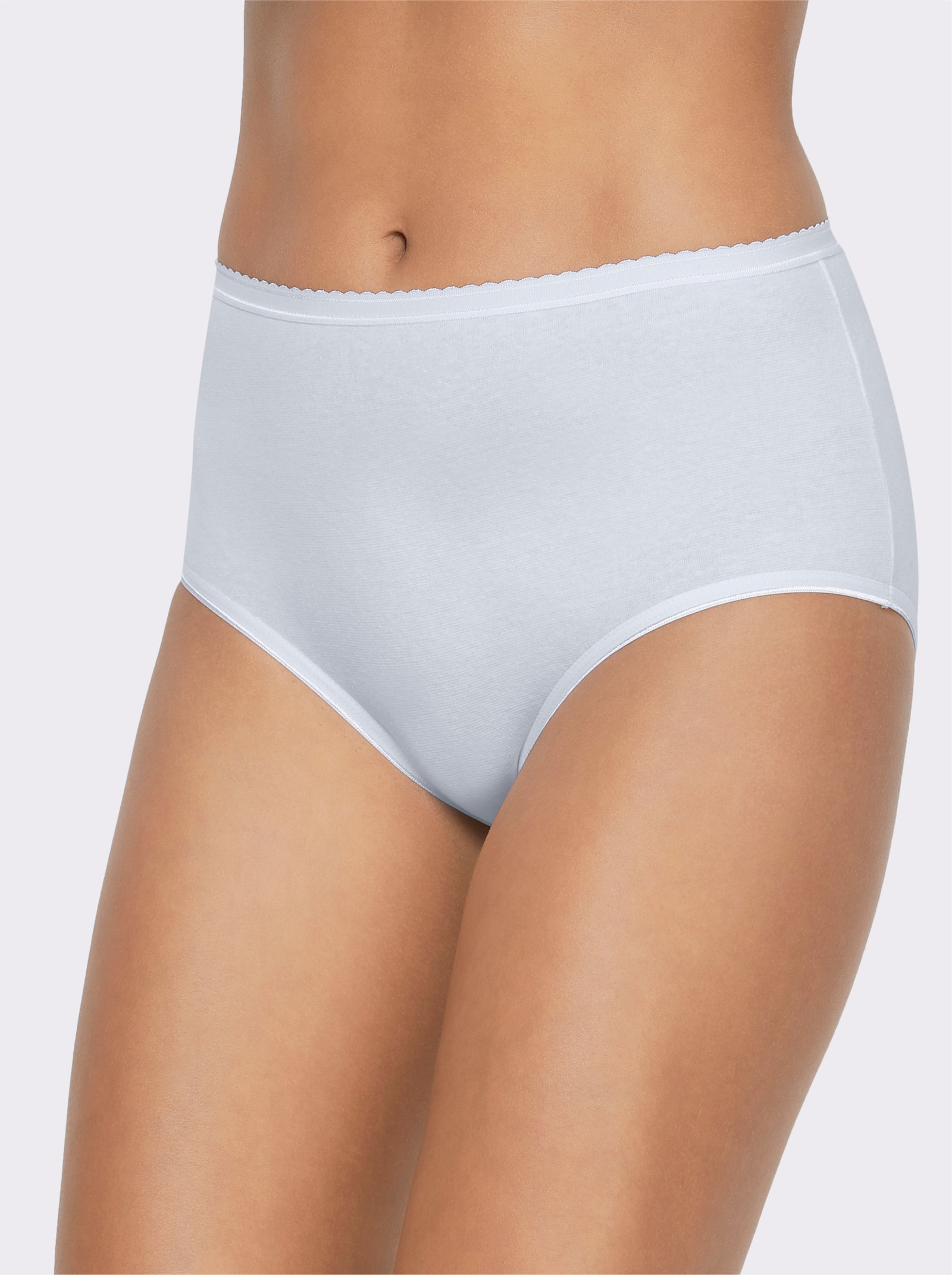 Kalhotky s pasem a bavlněným klínkem, bavlna - 3x bílá + 3x černá