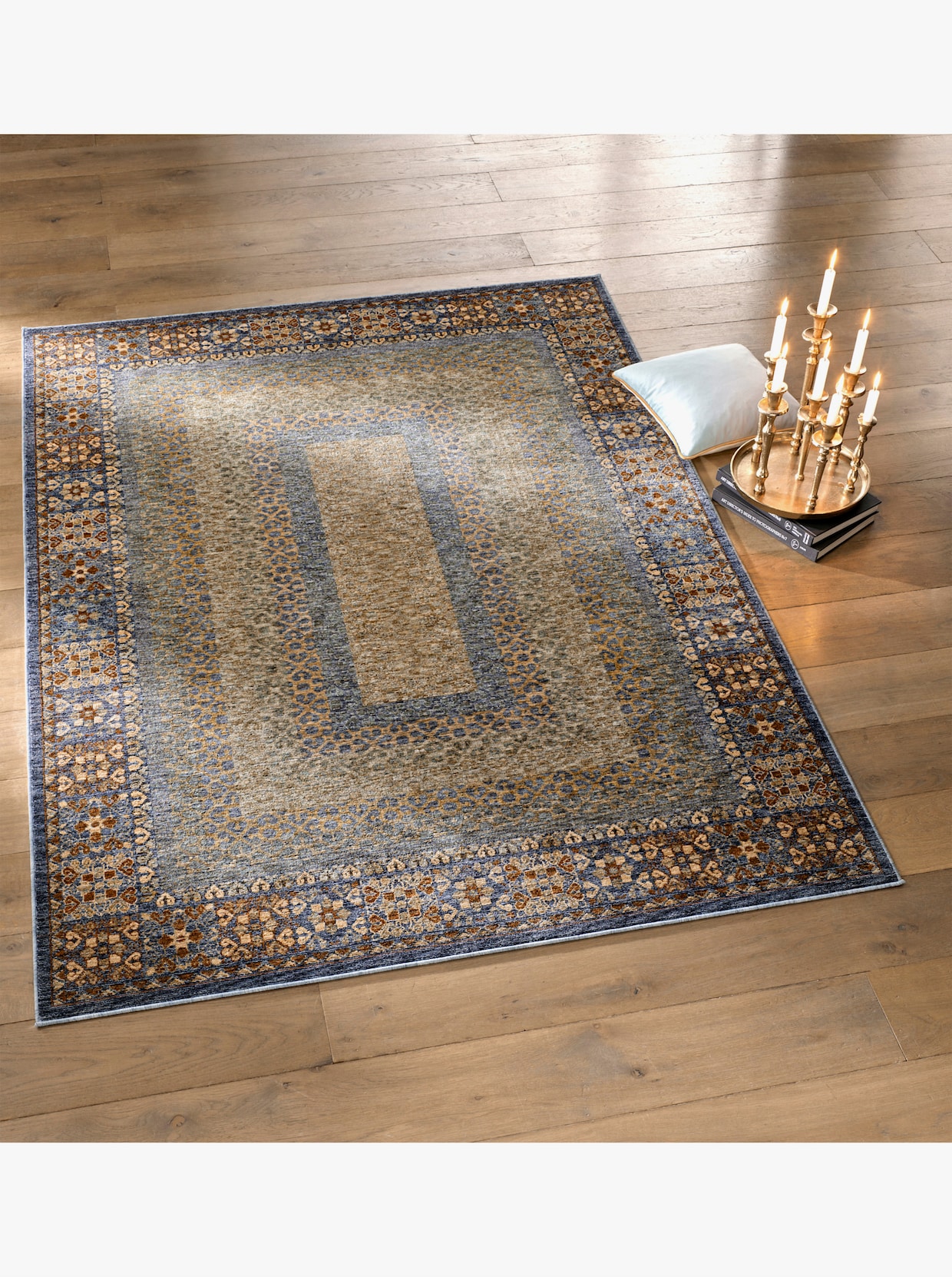 heine home Tapijt - blauw/groen gedessineerd