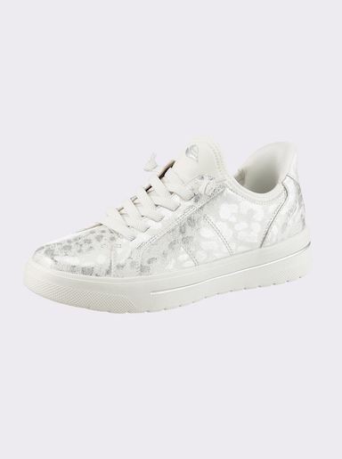 Jana Sneaker mit Einschlupf ohne Bücken - weiß-gemustert