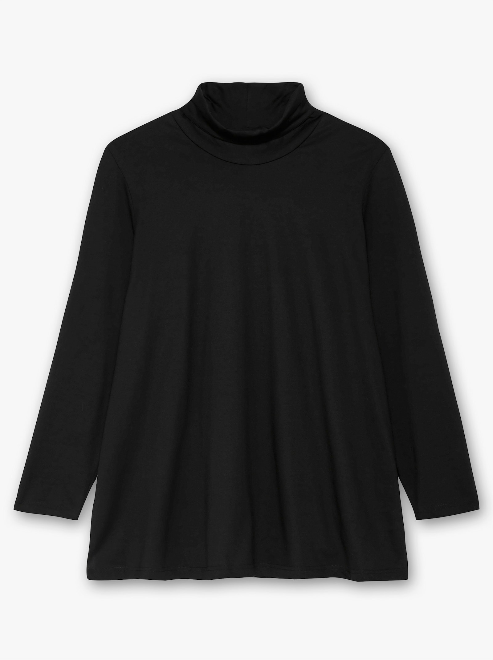 sheego Ajourpullover in lichte A-lijn - zwart