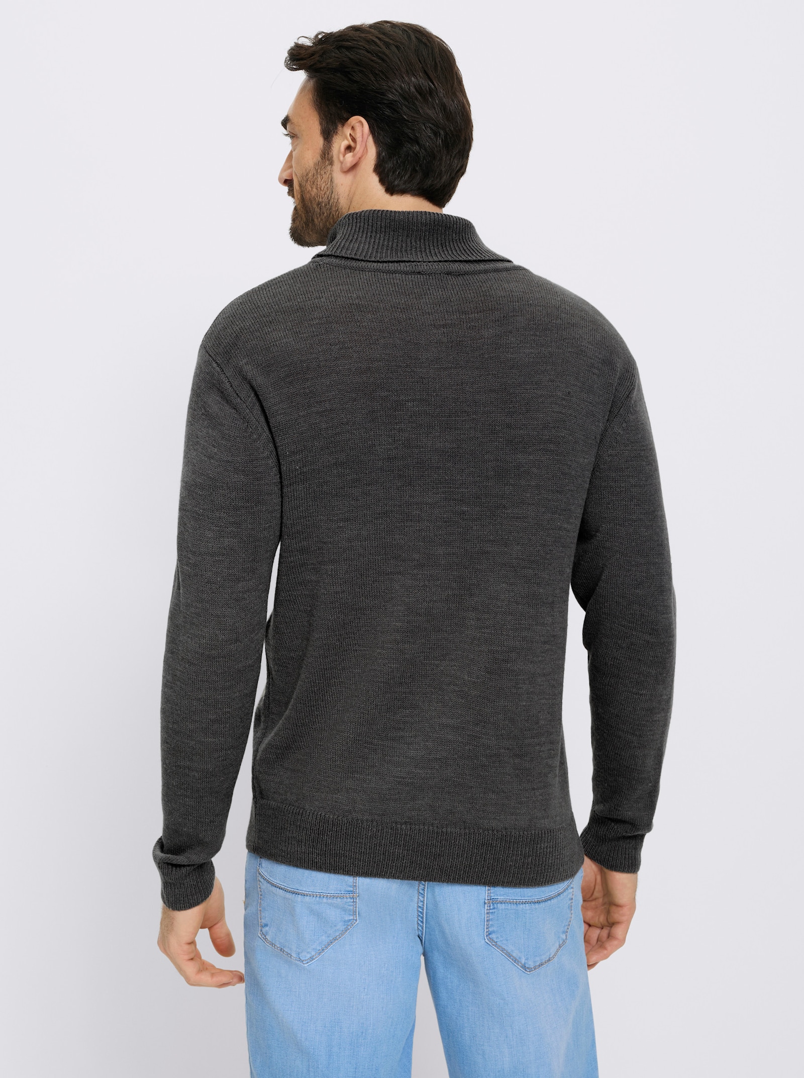 Catamaran Rollkragenpullover mit Wollanteil - graphit-meliert