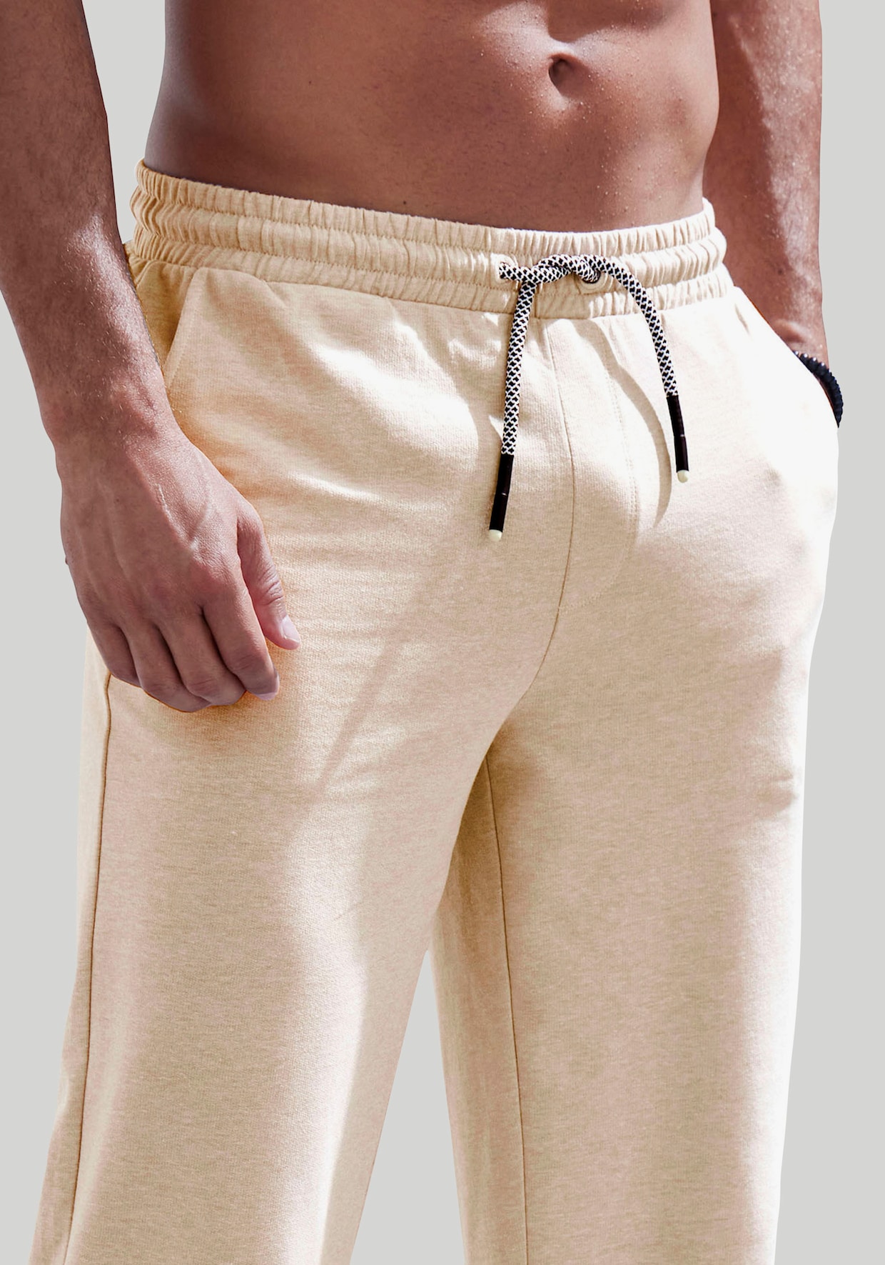 Sweatbroek - beige gemêleerd