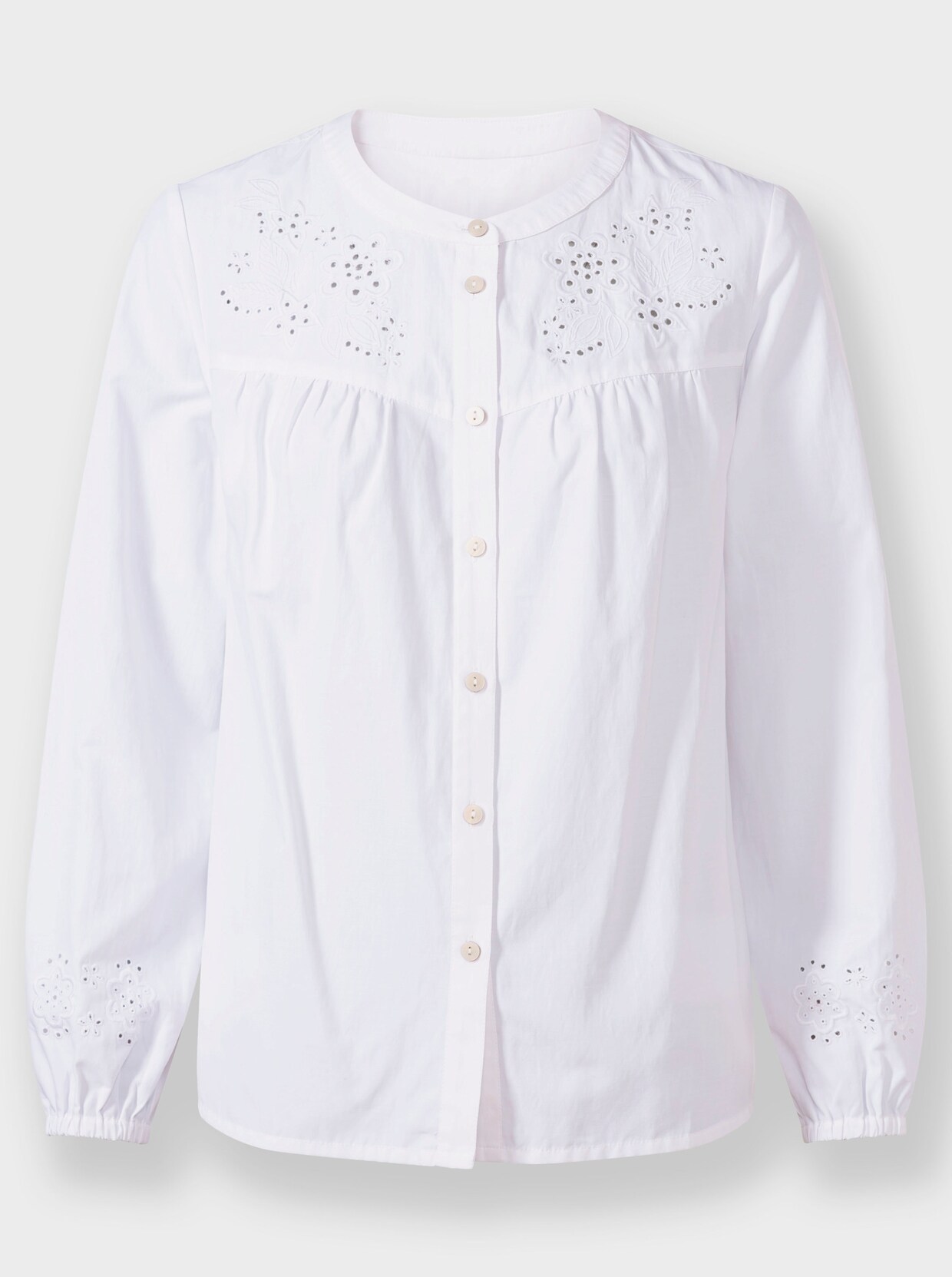 Langarm-Bluse - ecru