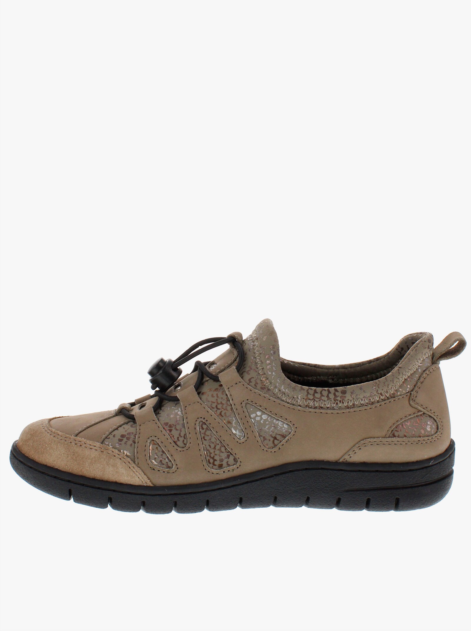 Naturläufer Slipper mit Stretch-Einsatz - taupe