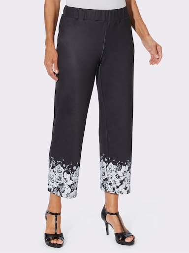 7/8-jerseypantalon - zwart/ecru geprint