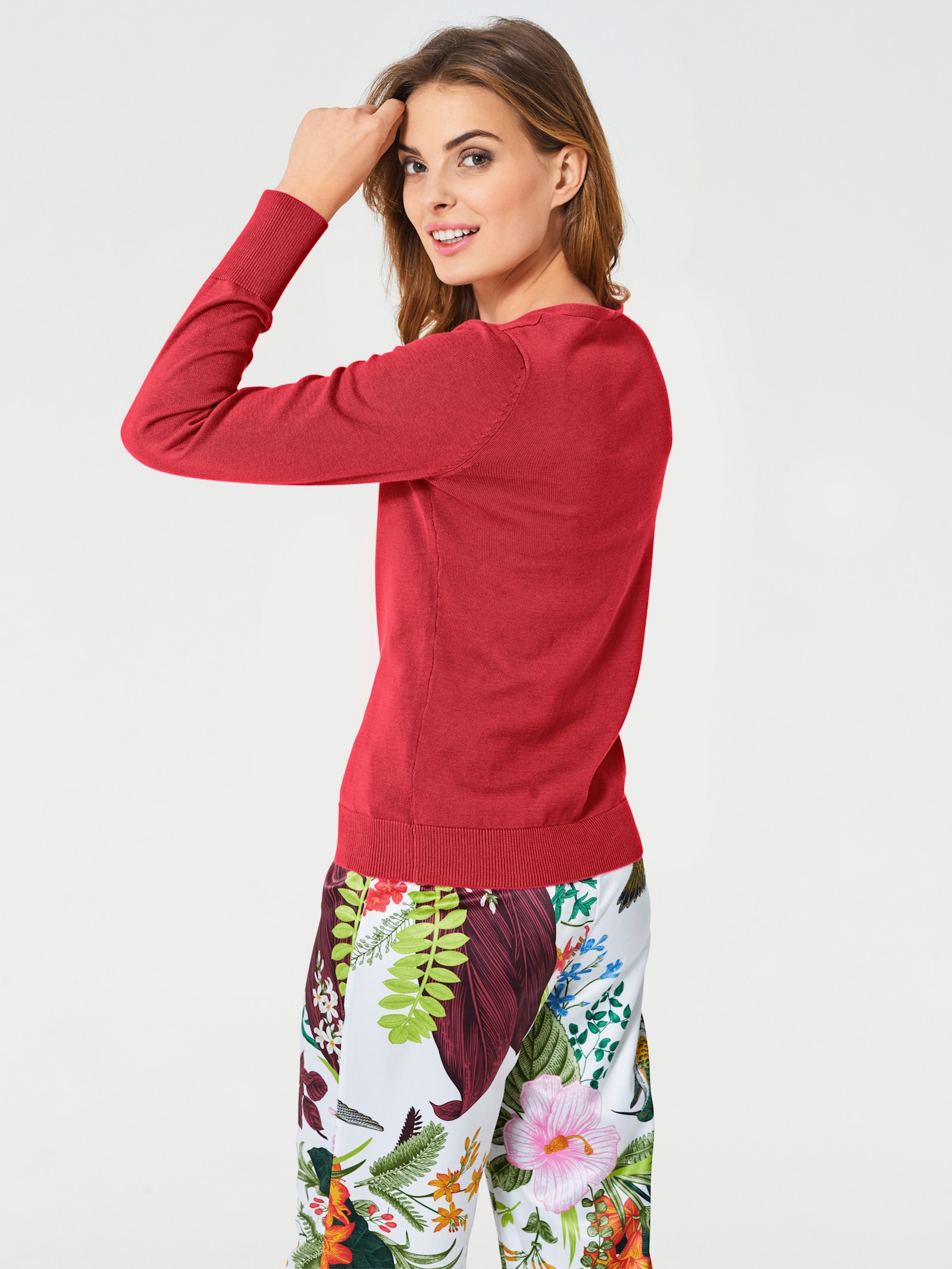 heine Feinstrickjacke im Cardigan-Style - koralle