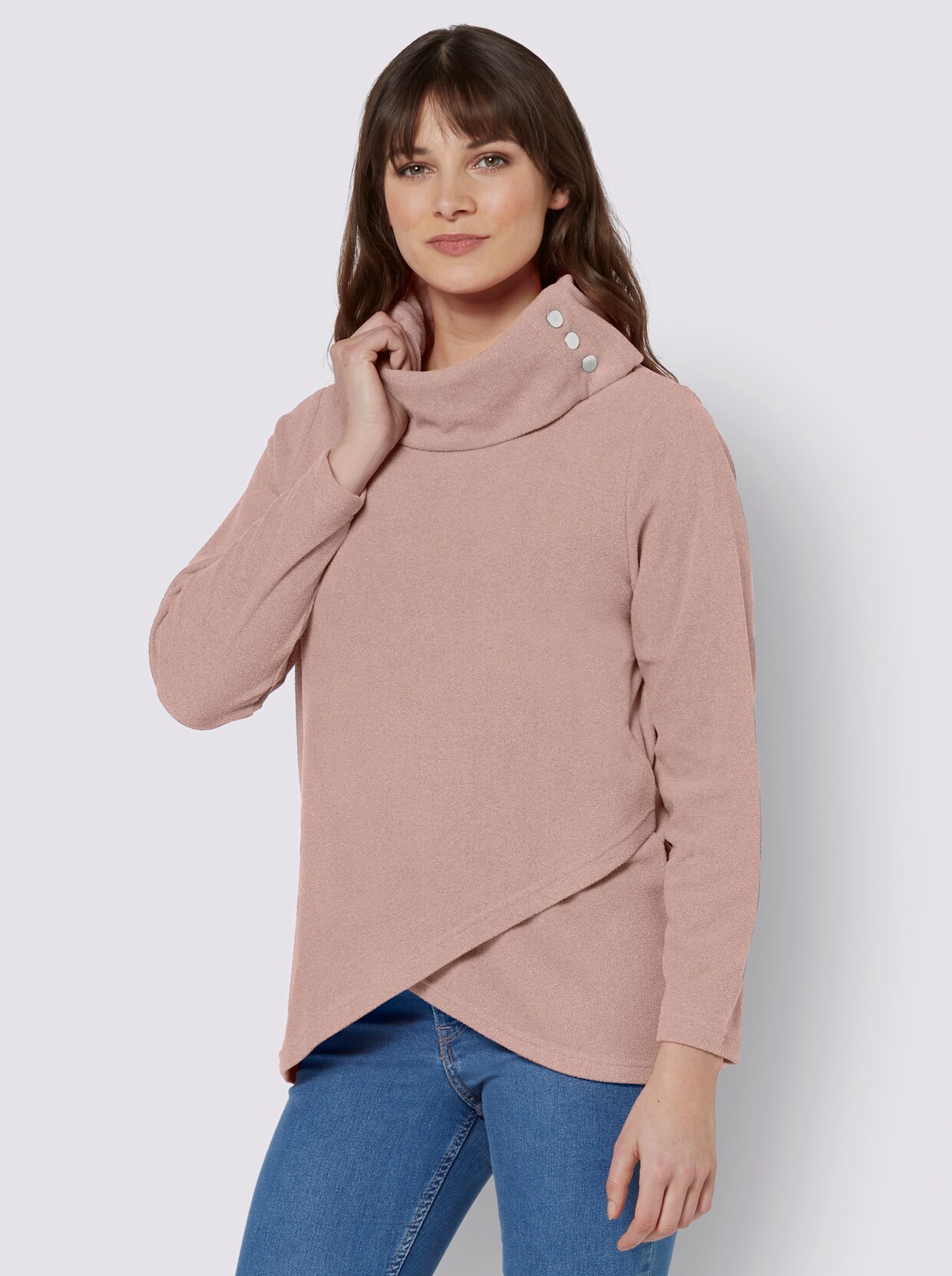 Rollkragenshirt - puder-ecru-meliert