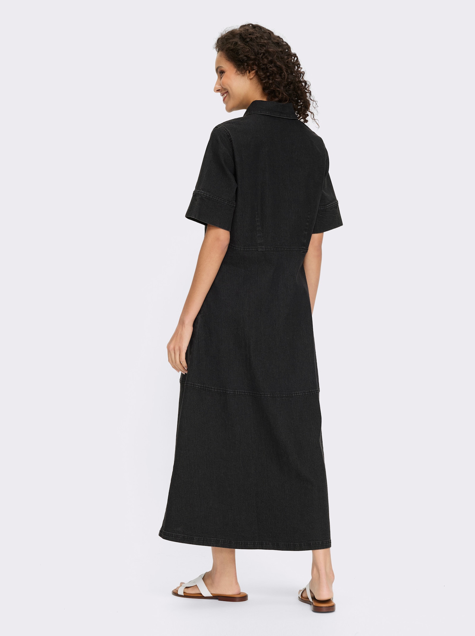 heine Jeanskleid mit Knopfleiste - black denim