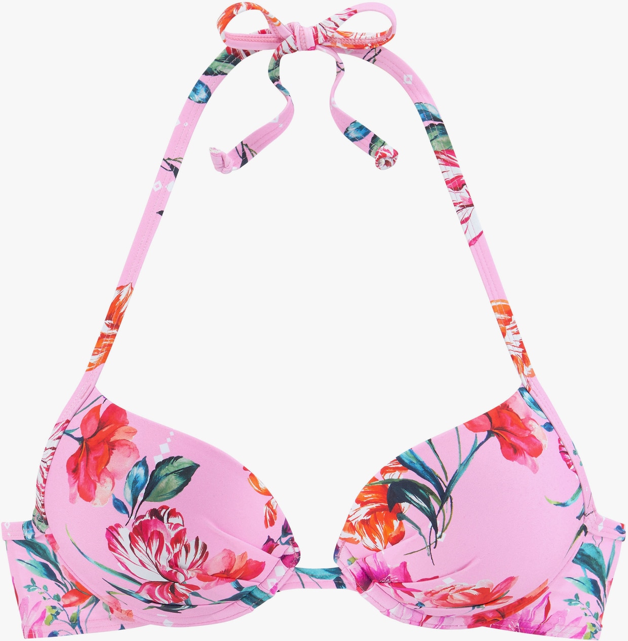 Sunseeker Push-Up-Bikini-Top - rosa-bedruckt