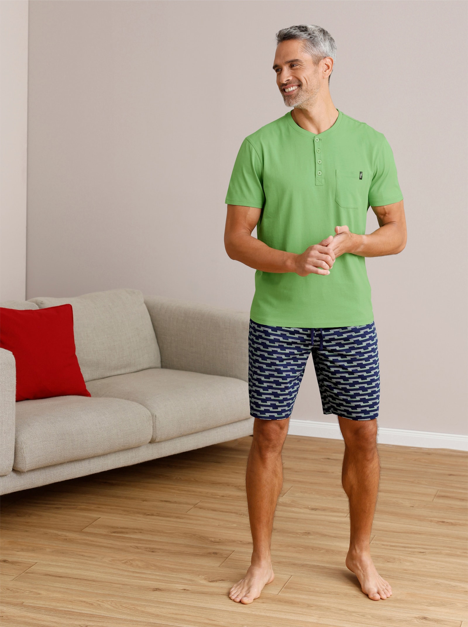 wäschepur men Shortys - marine-apfel-bedruckt + marine-kirsche-bedruckt