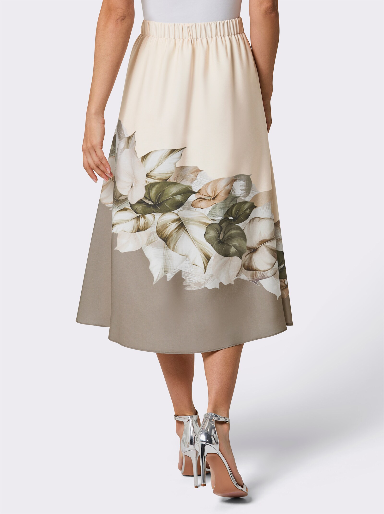 CREATION L PREMIUM Schlupfrock mit Bordüren-Druck - elfenbein-schlamm-bedruckt