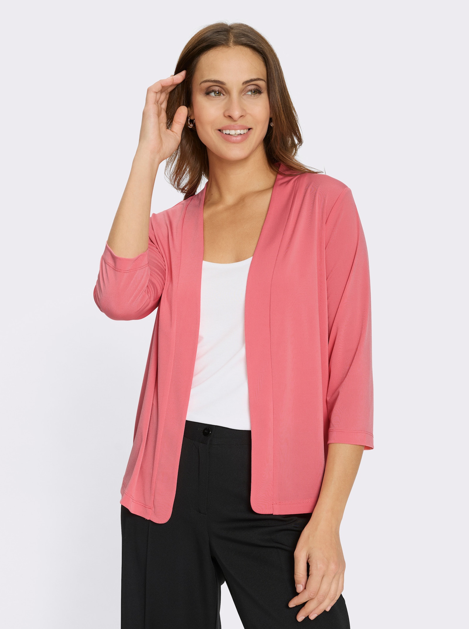 Shirtjacke aus nachhaltigem Polyester - koralle