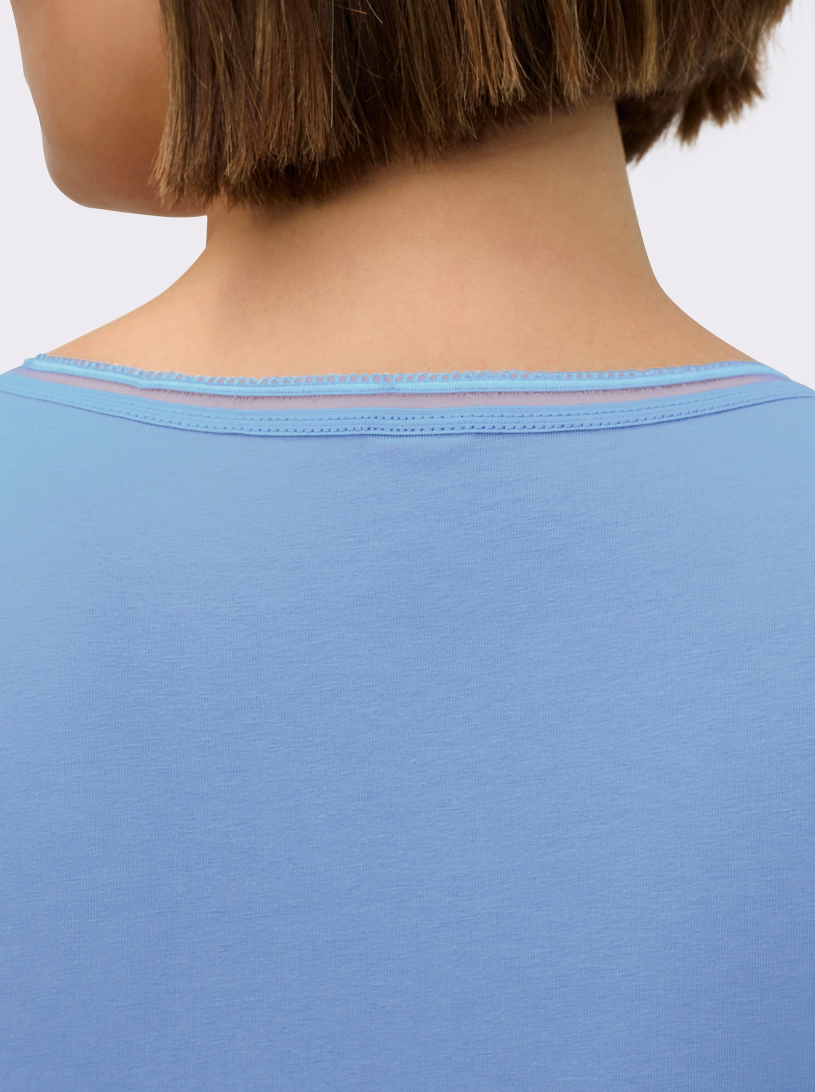 wäschepur BH-Hemd mit elastischem Zierband - himmelblau