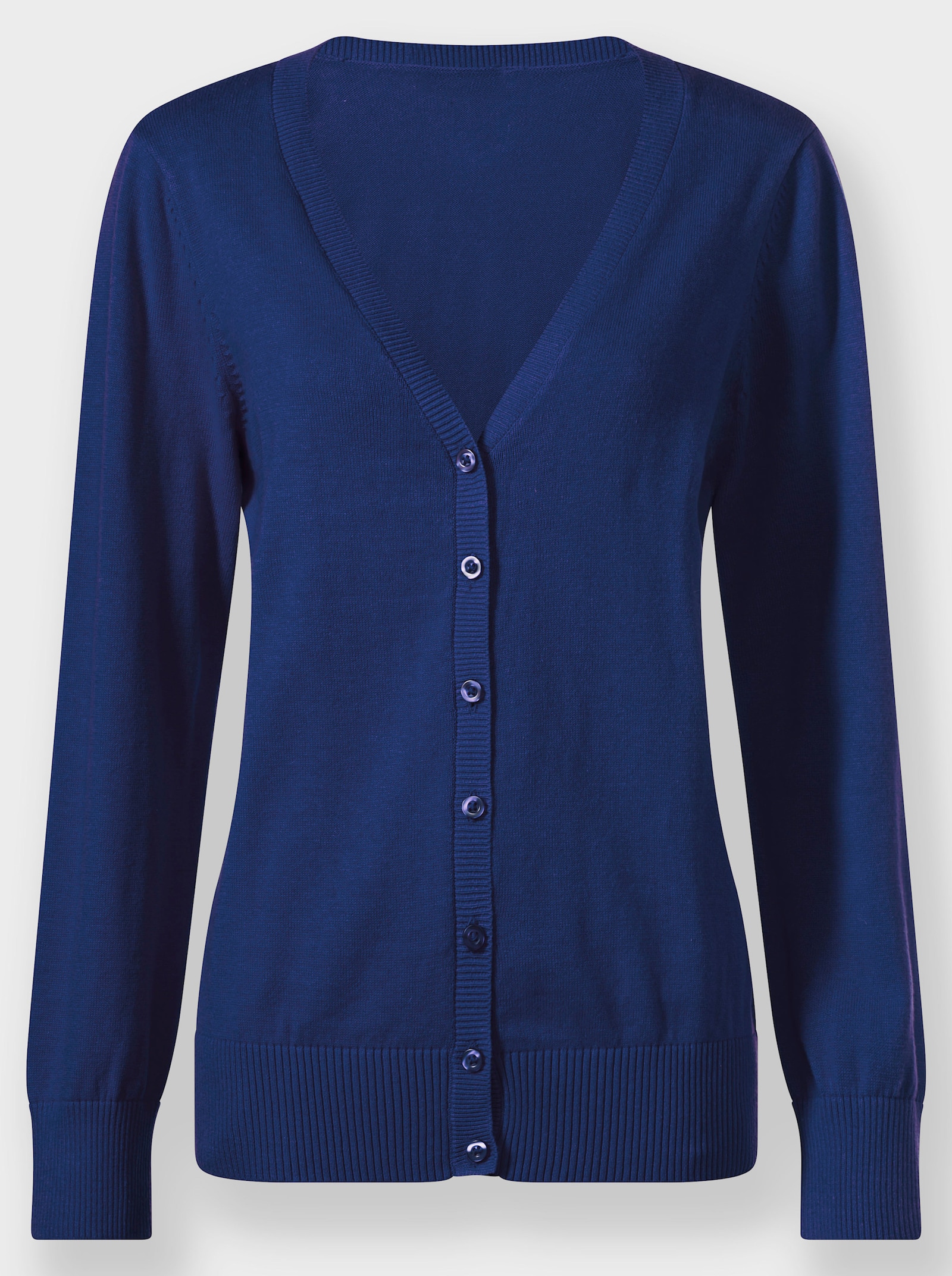 Strickjacke mit V-Ausschnitt - royalblau