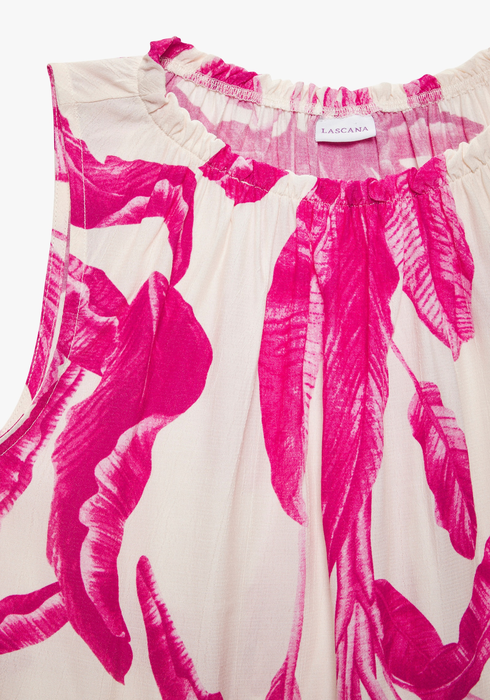 LASCANA Strandtop - creme-pink bedruckt