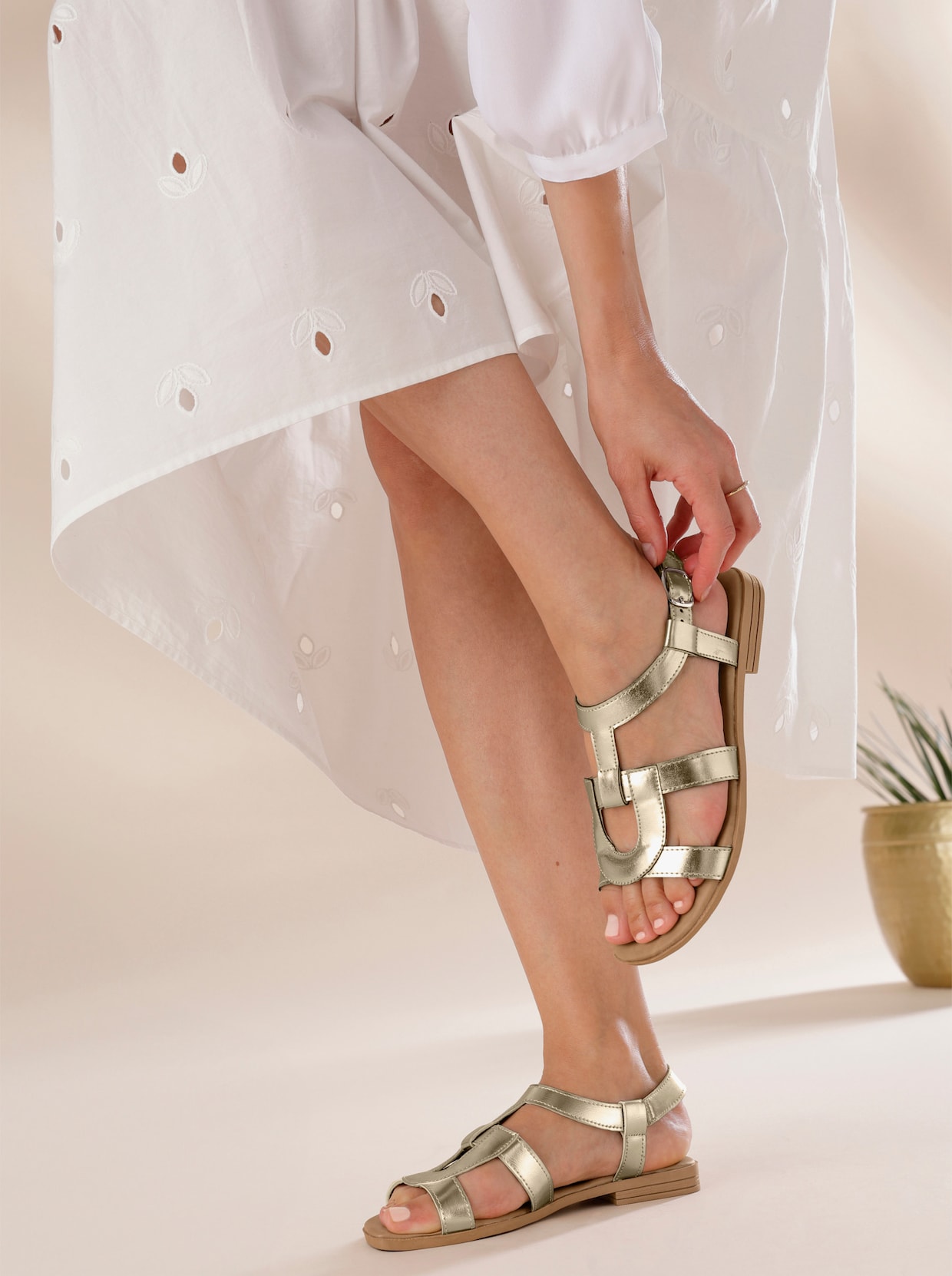 heine slipper - lichtgoudkleurig