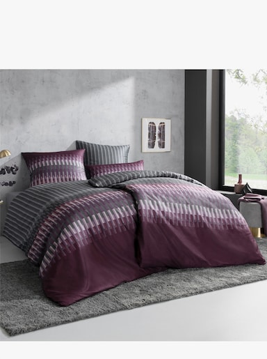 Kaeppel Bettwäsche - burgund-grau-bedruckt