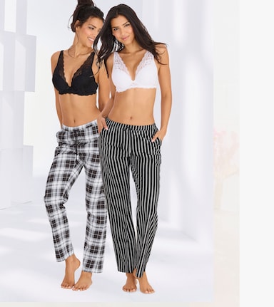 Vivance Dreams Pyjamahose - schwarz-weiß-gemustert