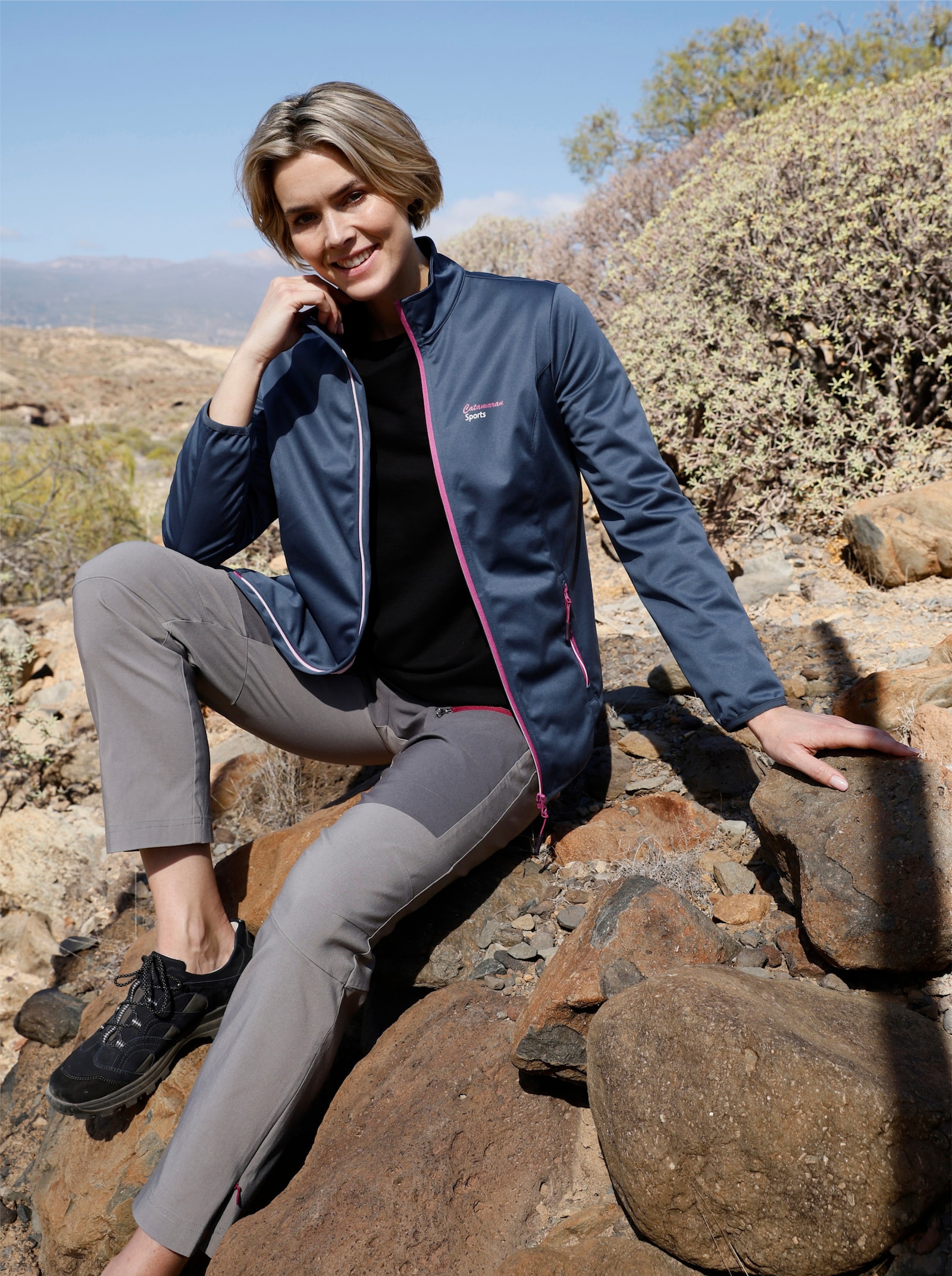 Catamaran Sports Softshelljacke mit elastischen Abschlüssen - dunkelblau