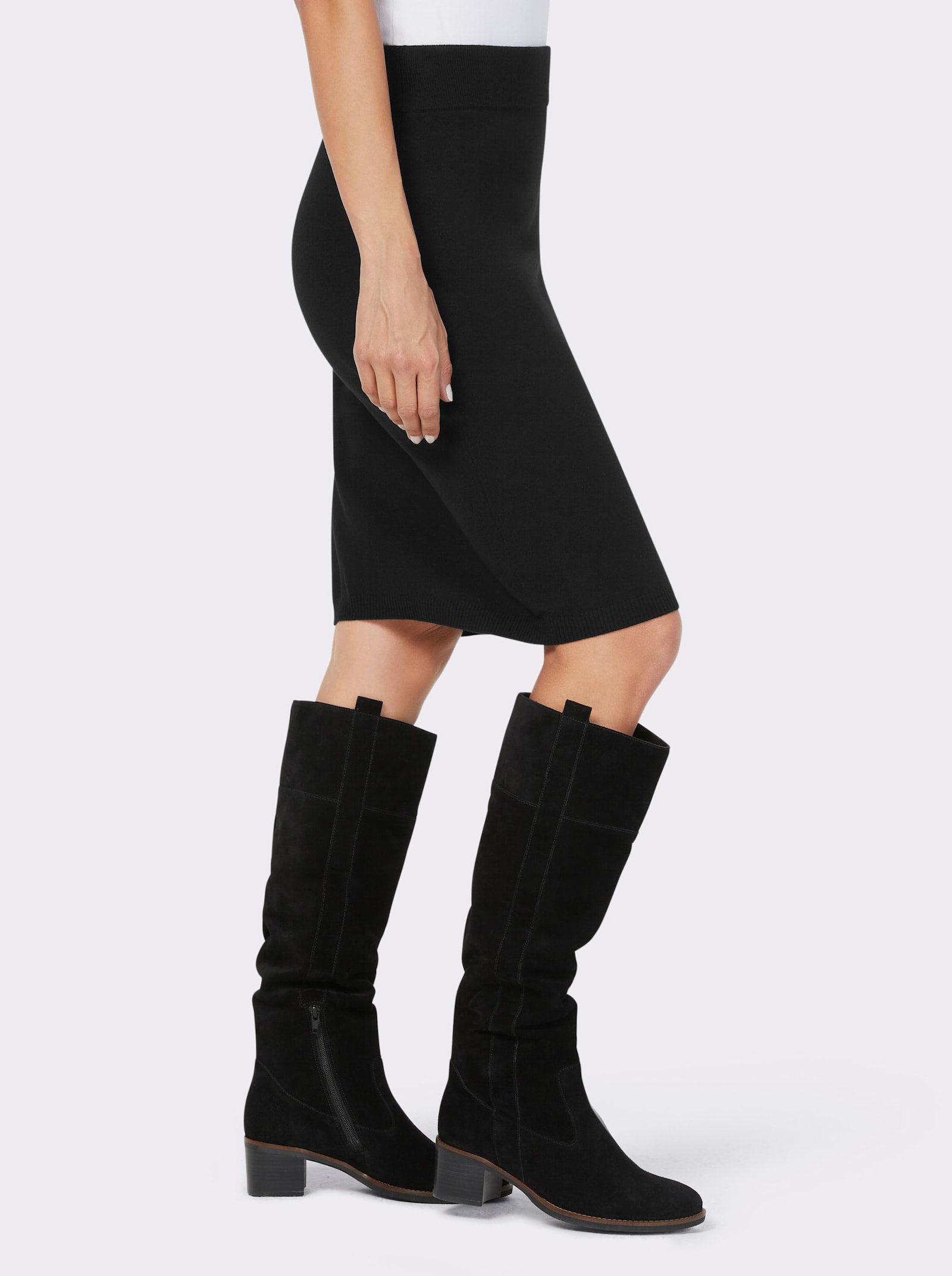 heine Strickrock mit Rundum-Dehnbund - schwarz