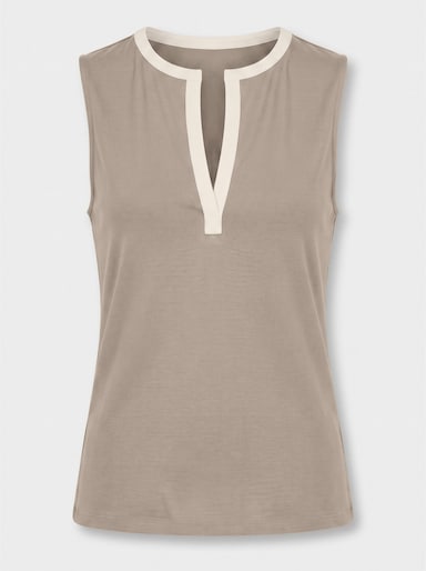 heine Shirttop mit Kontrastblenden - sand