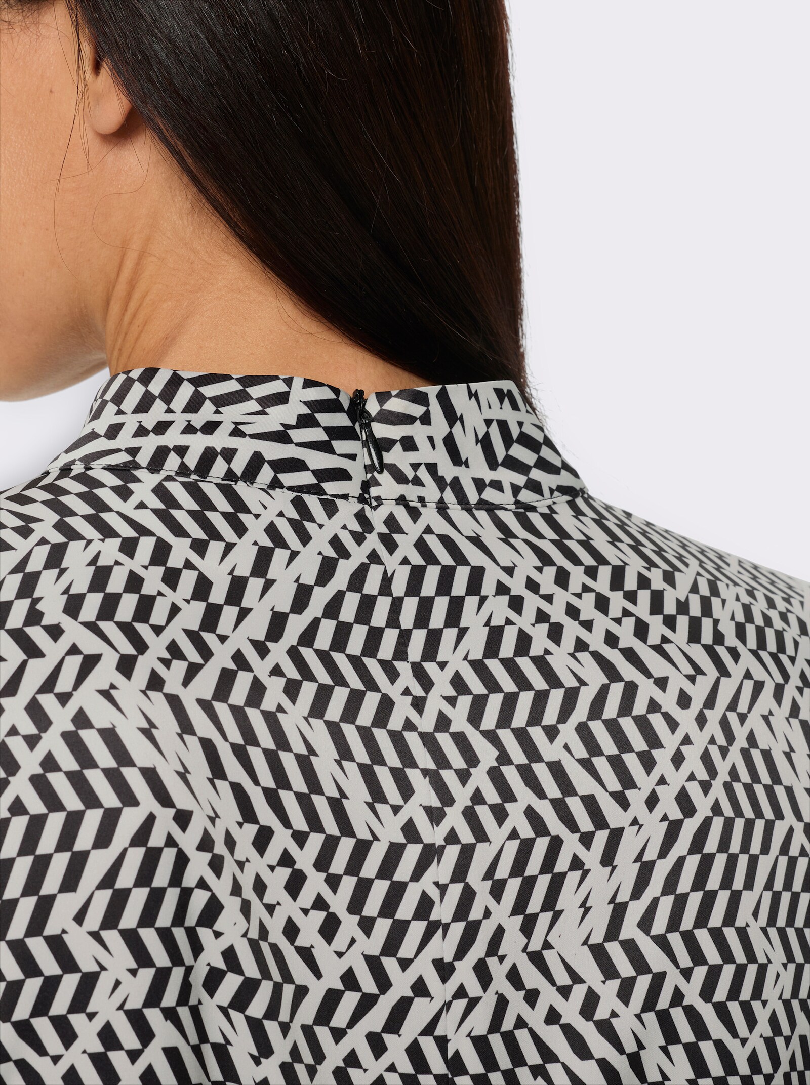 heine Druckkleid mit Grafik-Dessin - schwarz-champagner-bedruckt