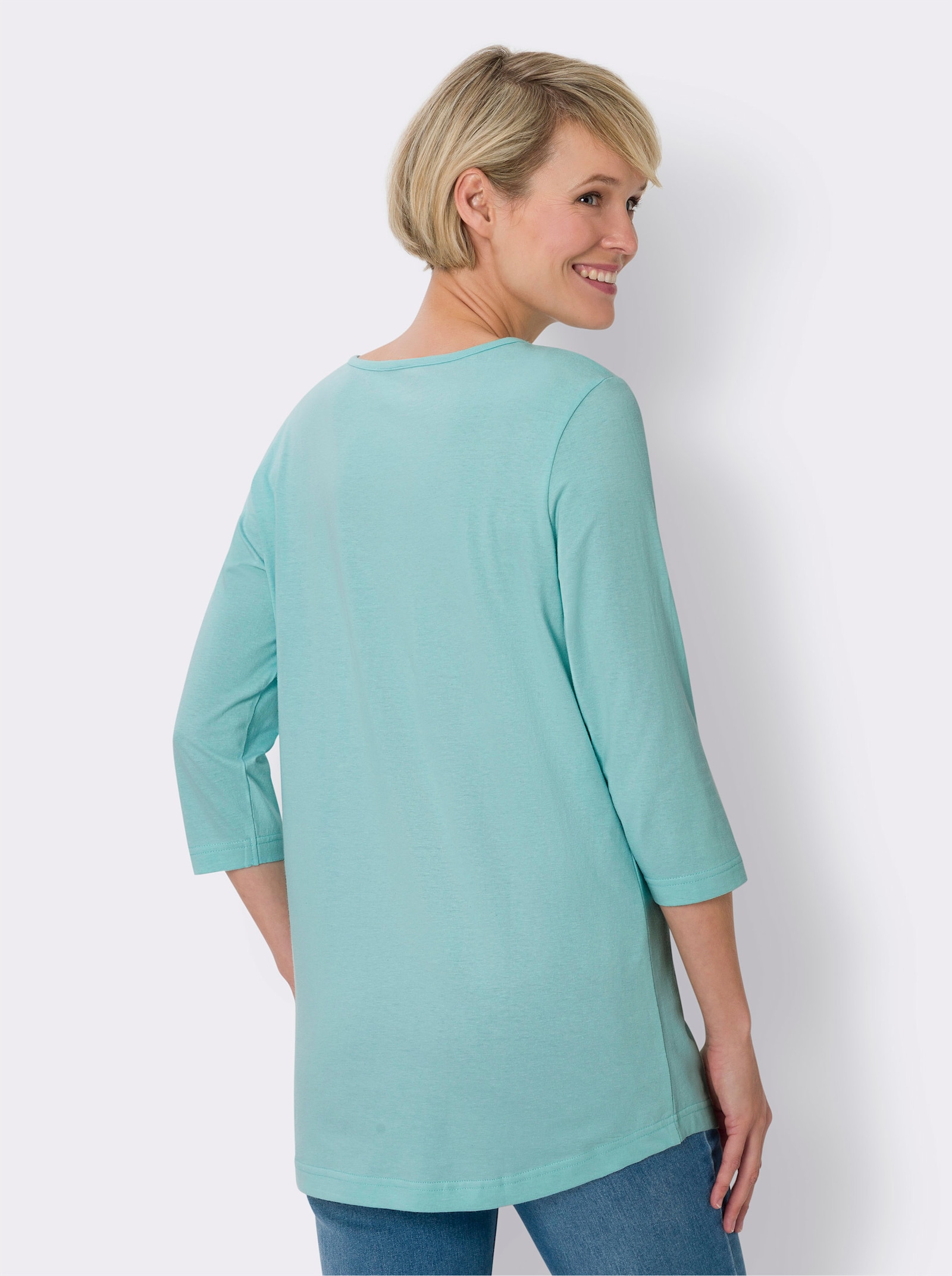 Lang shirt per 2 stuks - lila + mint