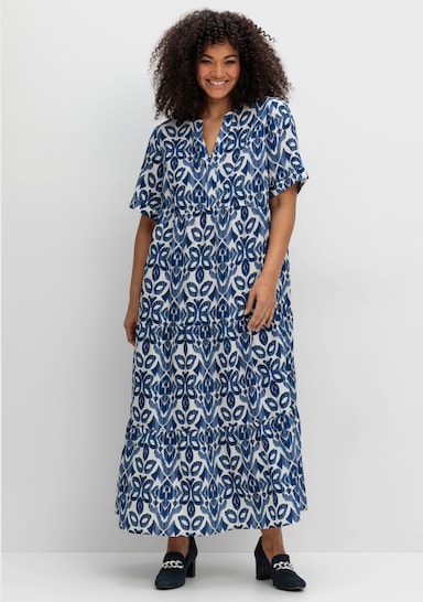 sheego Maxikleid - ecru-gemustert