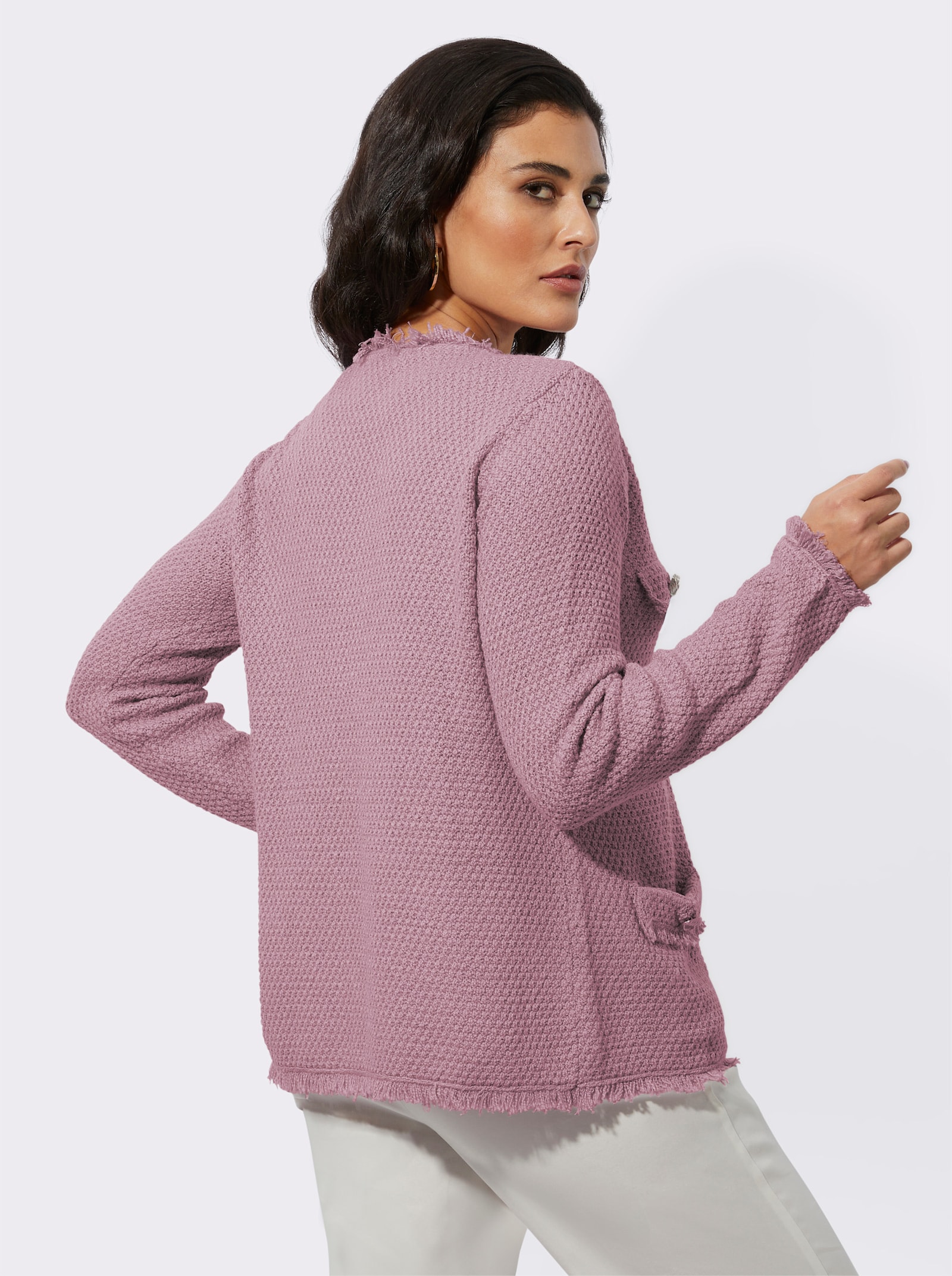 Cardigan im Baumwoll-Viskose-Mix - mauve