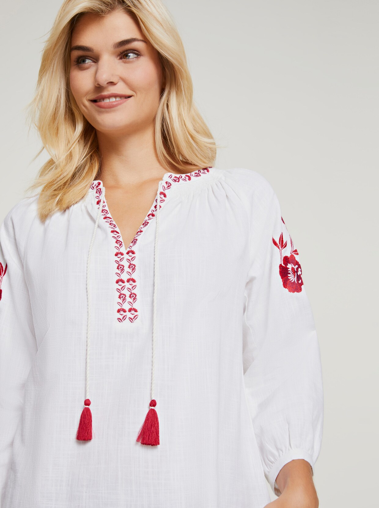 heine Bluse - weiß-rot
