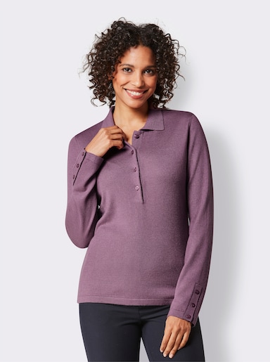 CREATION L PREMIUM Viskose-Schurwoll-Pullover - violett