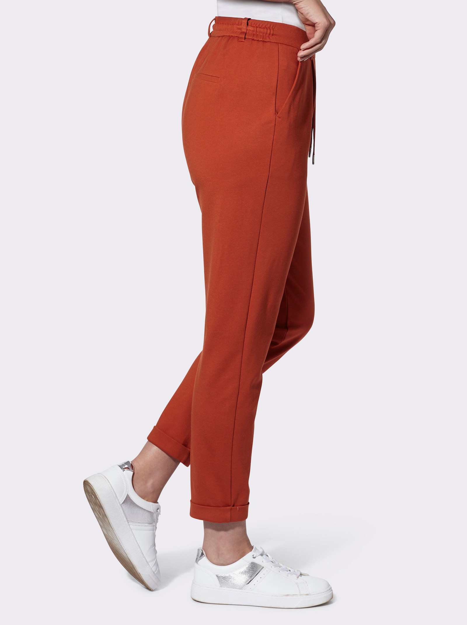 Jogg Pants in Interlock-Qualität - rostrot