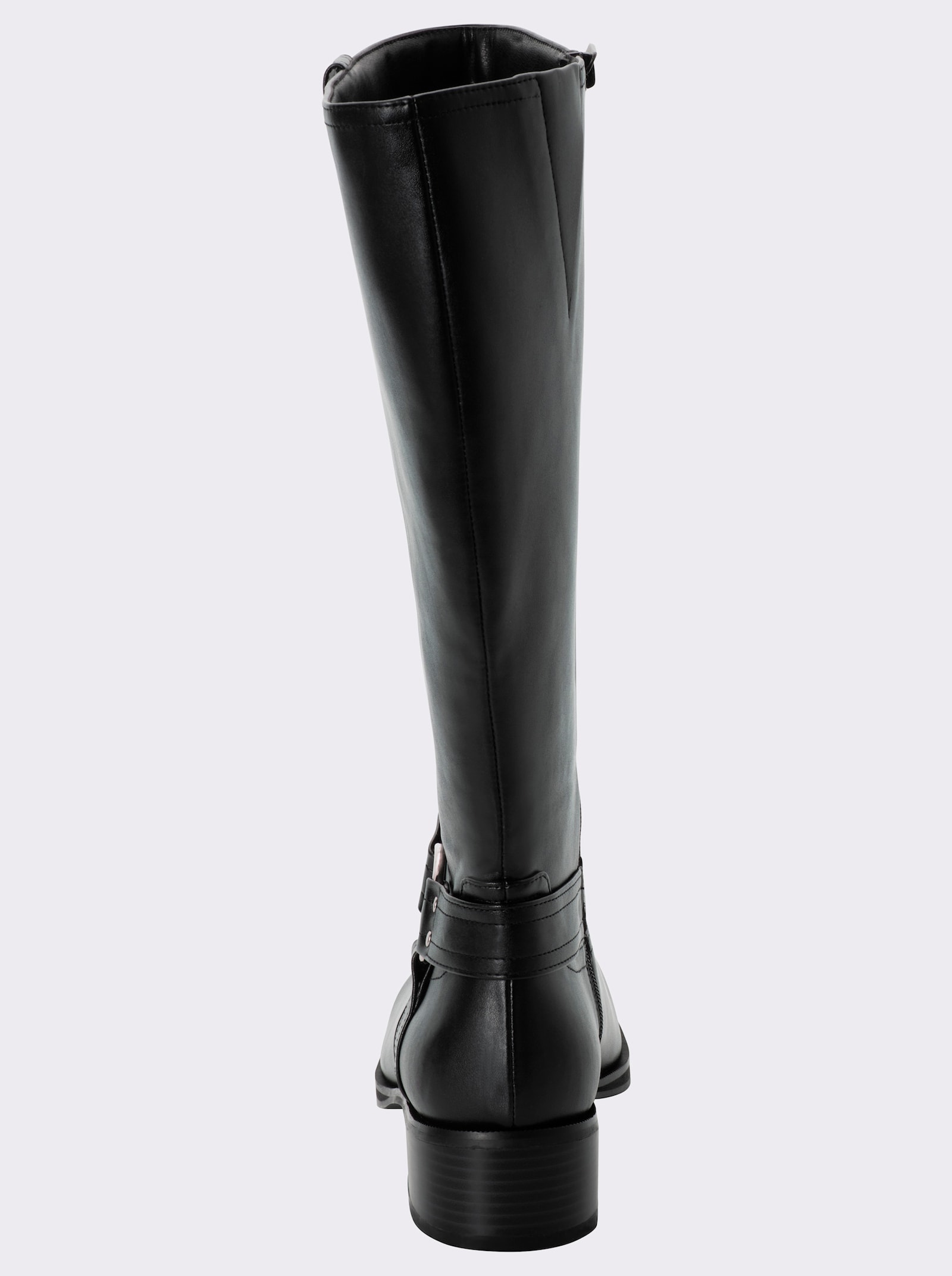 sheego Weitschaftstiefel mit Zierring - schwarz