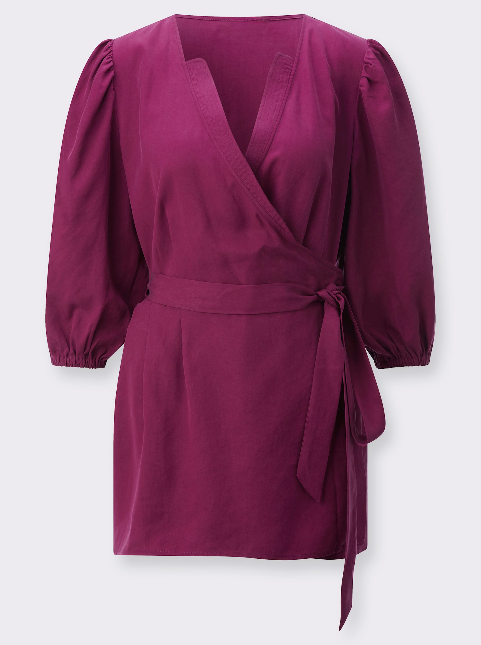 Wickelbluse mit Sicherheitsknopf innen - malve